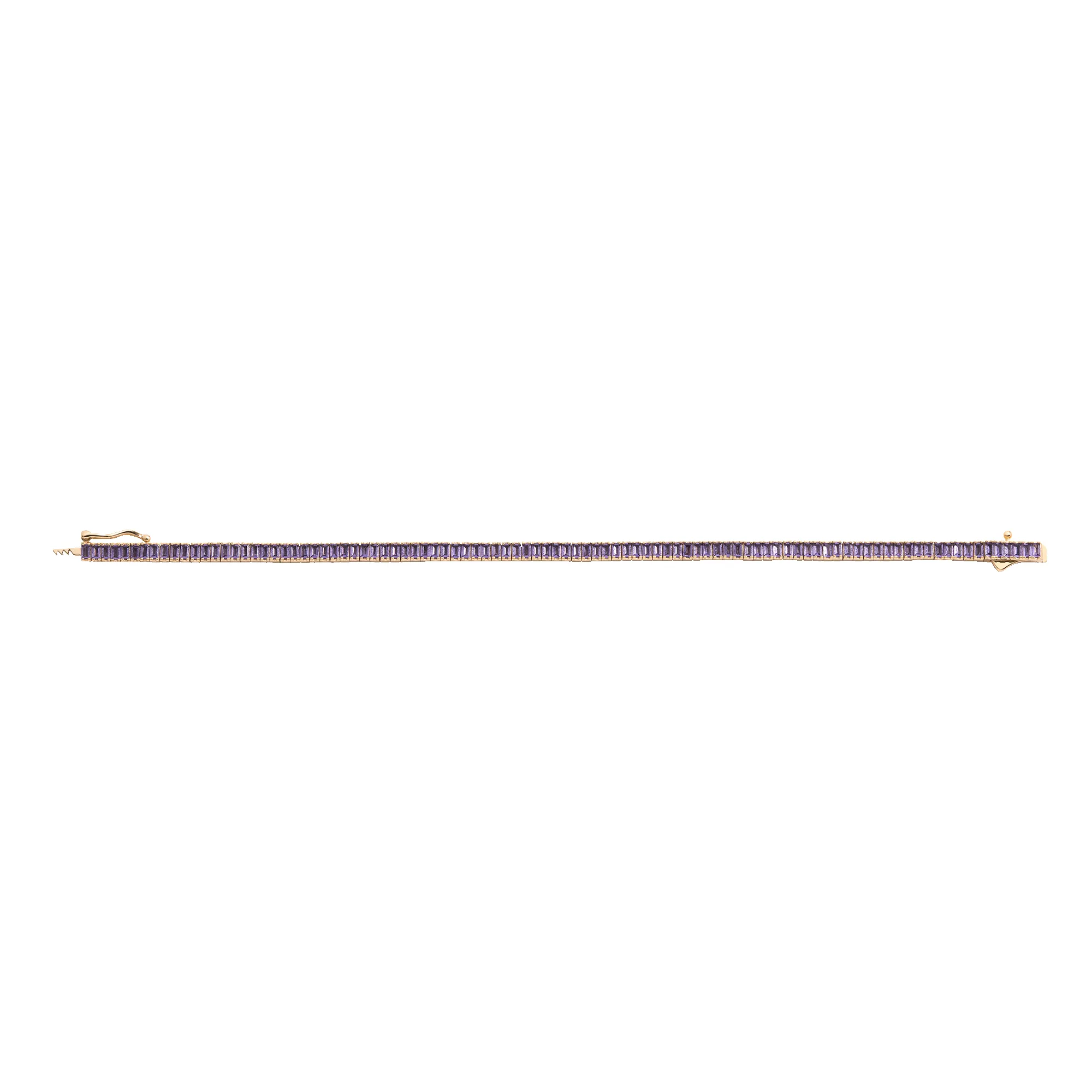 Lab Grown Amethyst Baguette Tennis Bracelet sold by Aurate product image thumbnail 2