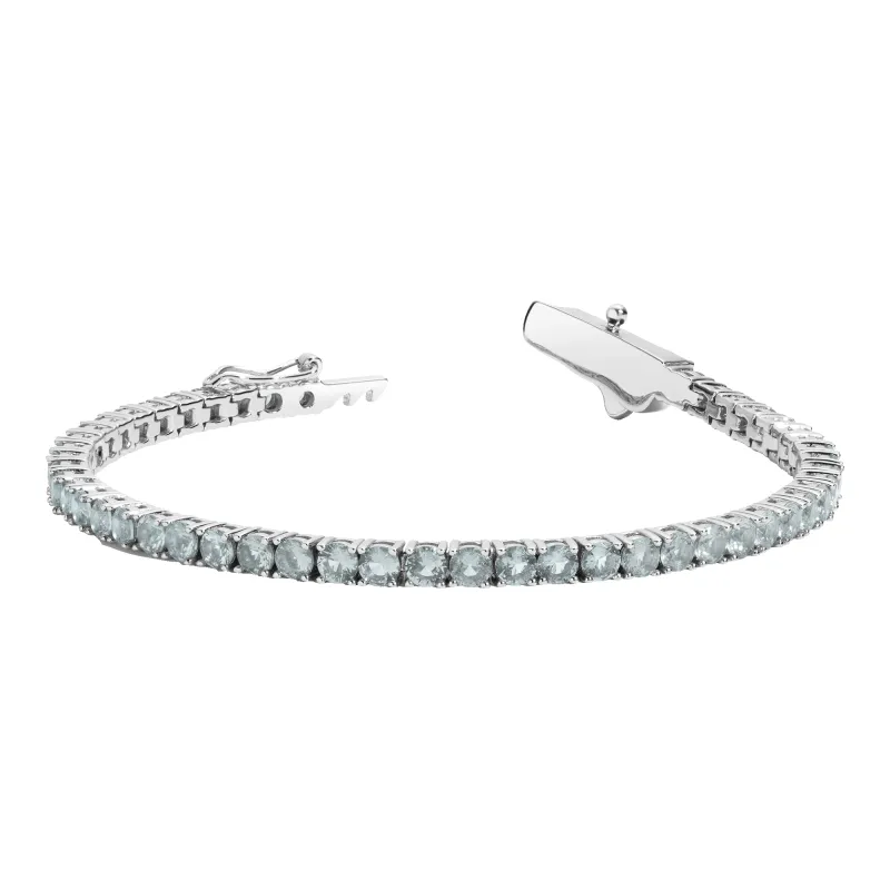 Lab Grown Blue Tourmaline Tennis Bracelet sold by Aurate