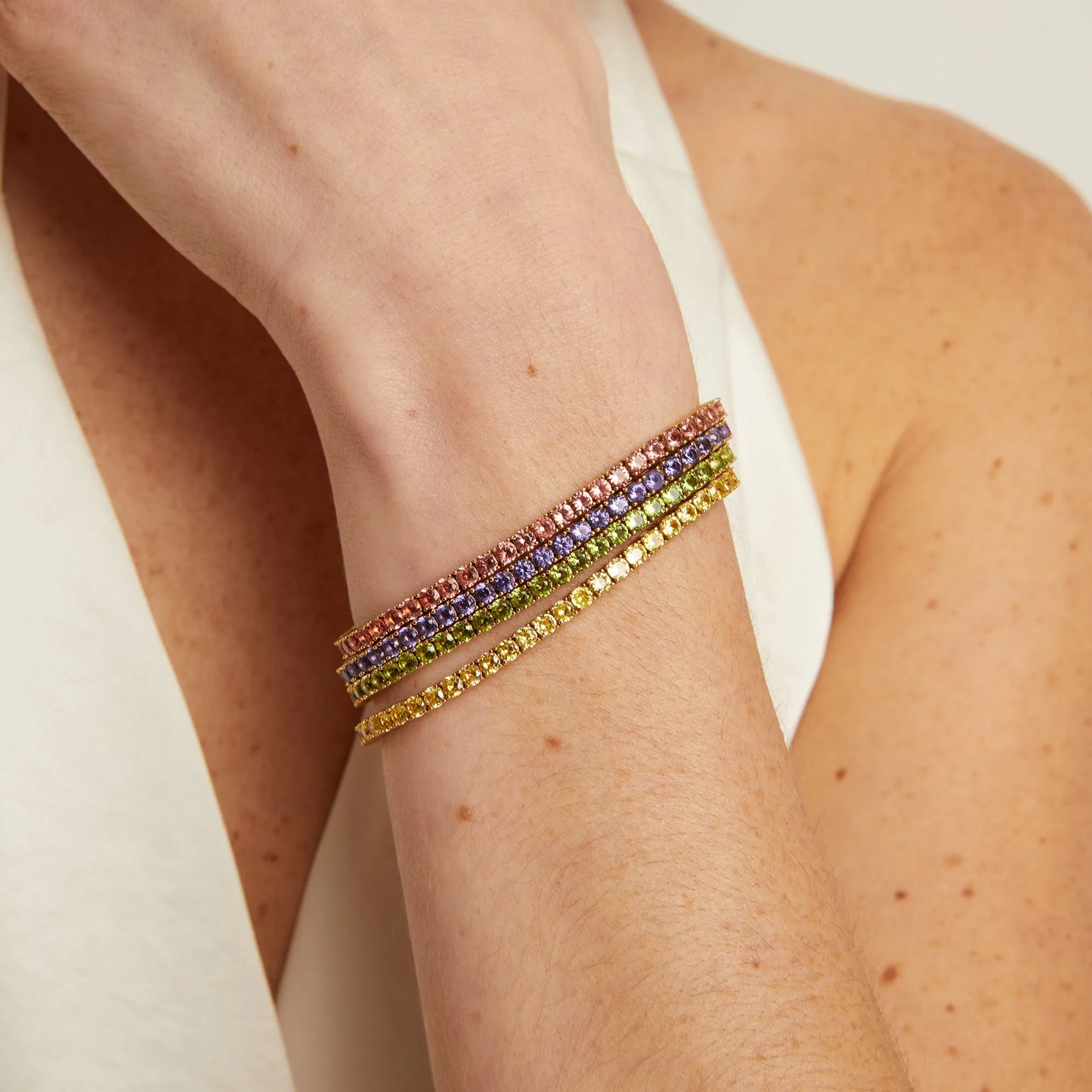 Lab Grown Amethyst Tennis Bracelet sold by Aurate product image thumbnail 5