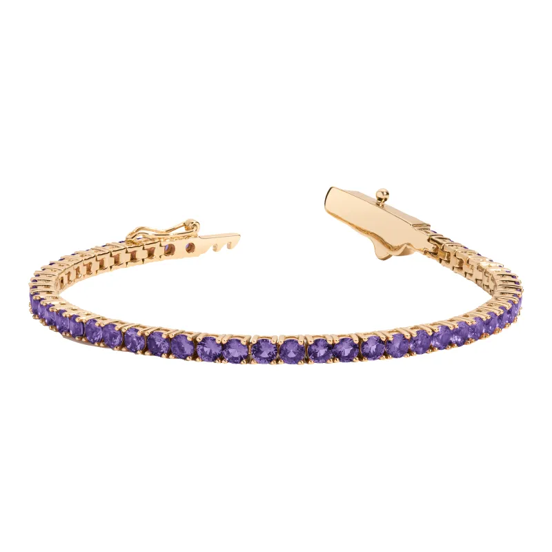 Lab Grown Amethyst Tennis Bracelet sold by Aurate
