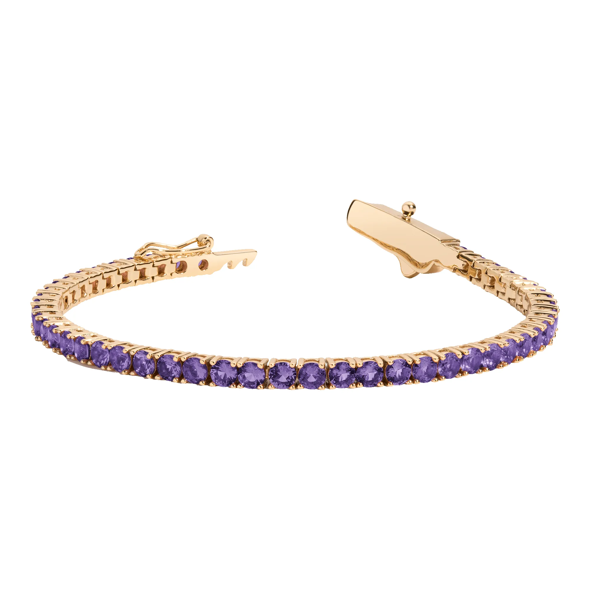 Lab Grown Amethyst Tennis Bracelet sold by Aurate