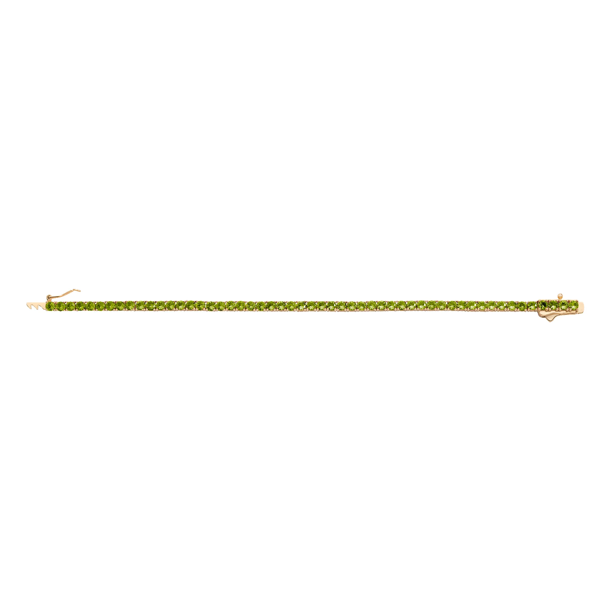 Lab Grown Green Peridot Tennis Bracelet sold by Aurate product image thumbnail 2