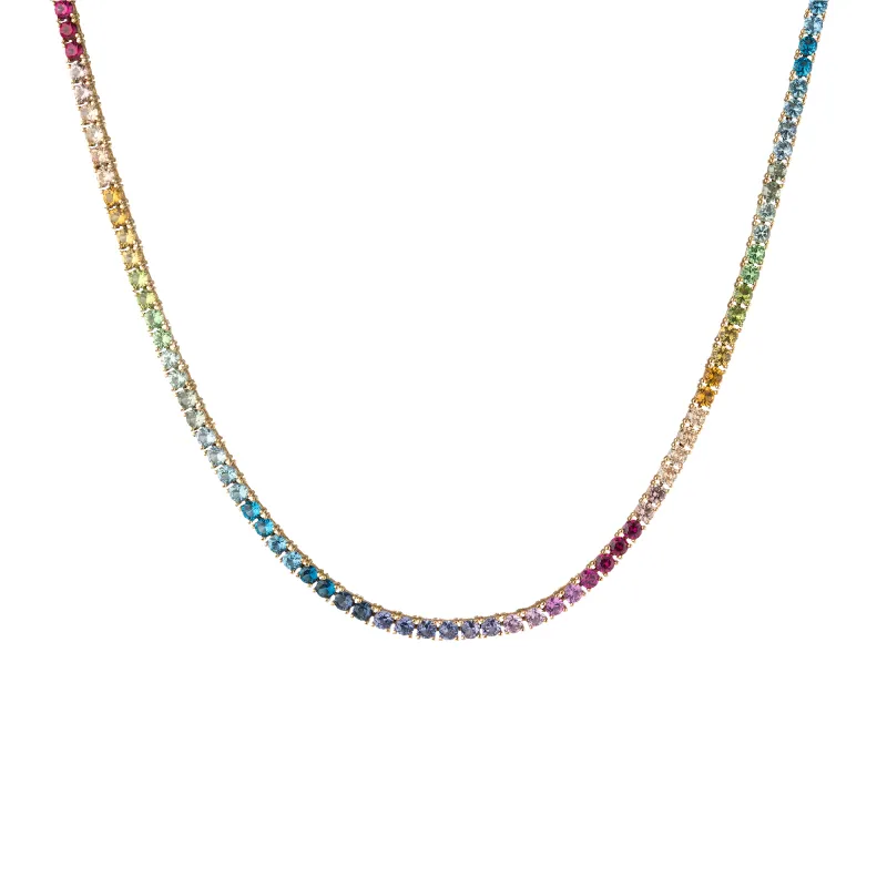 Ombré Rainbow Tennis Necklace sold by Aurate