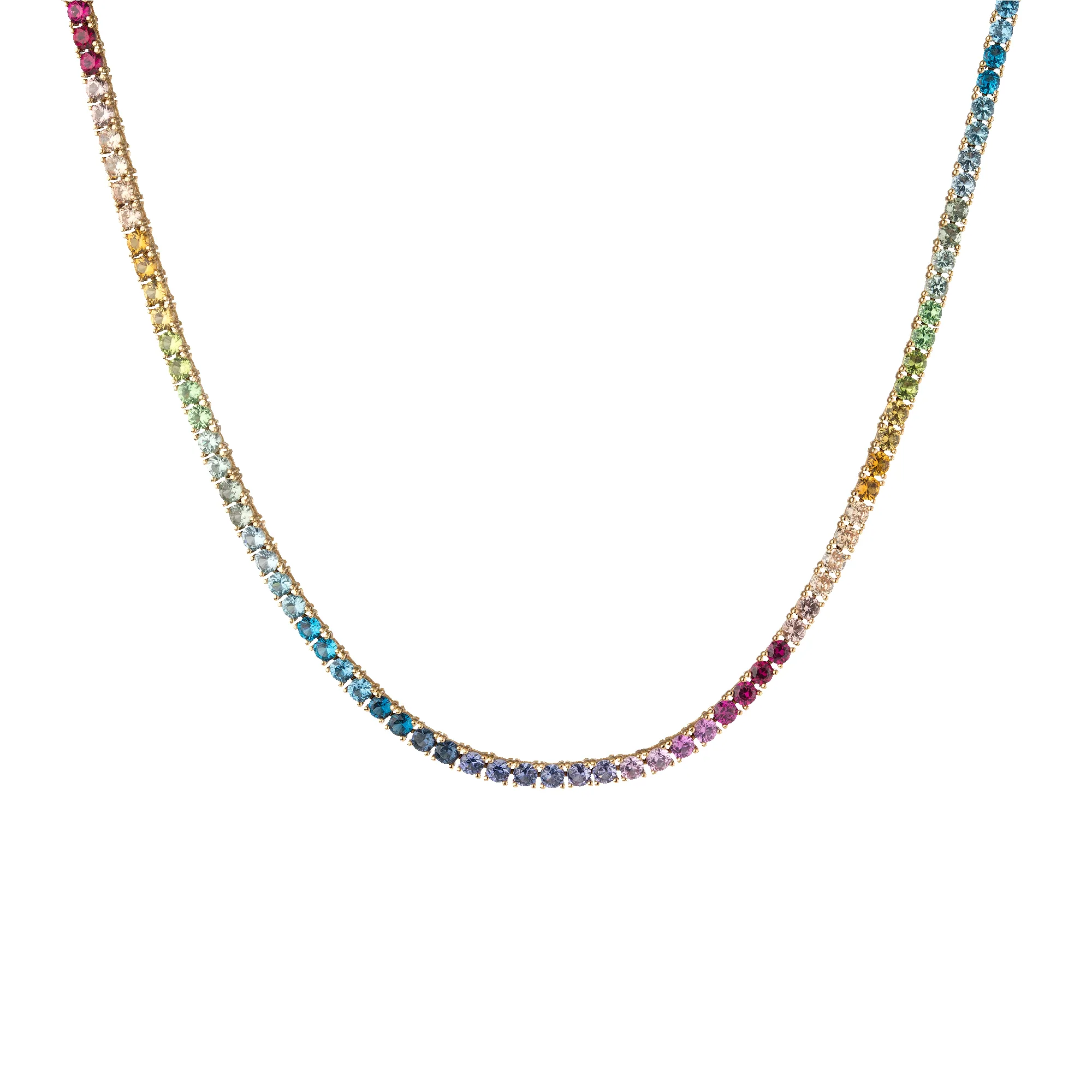 Ombré Rainbow Tennis Necklace sold by Aurate