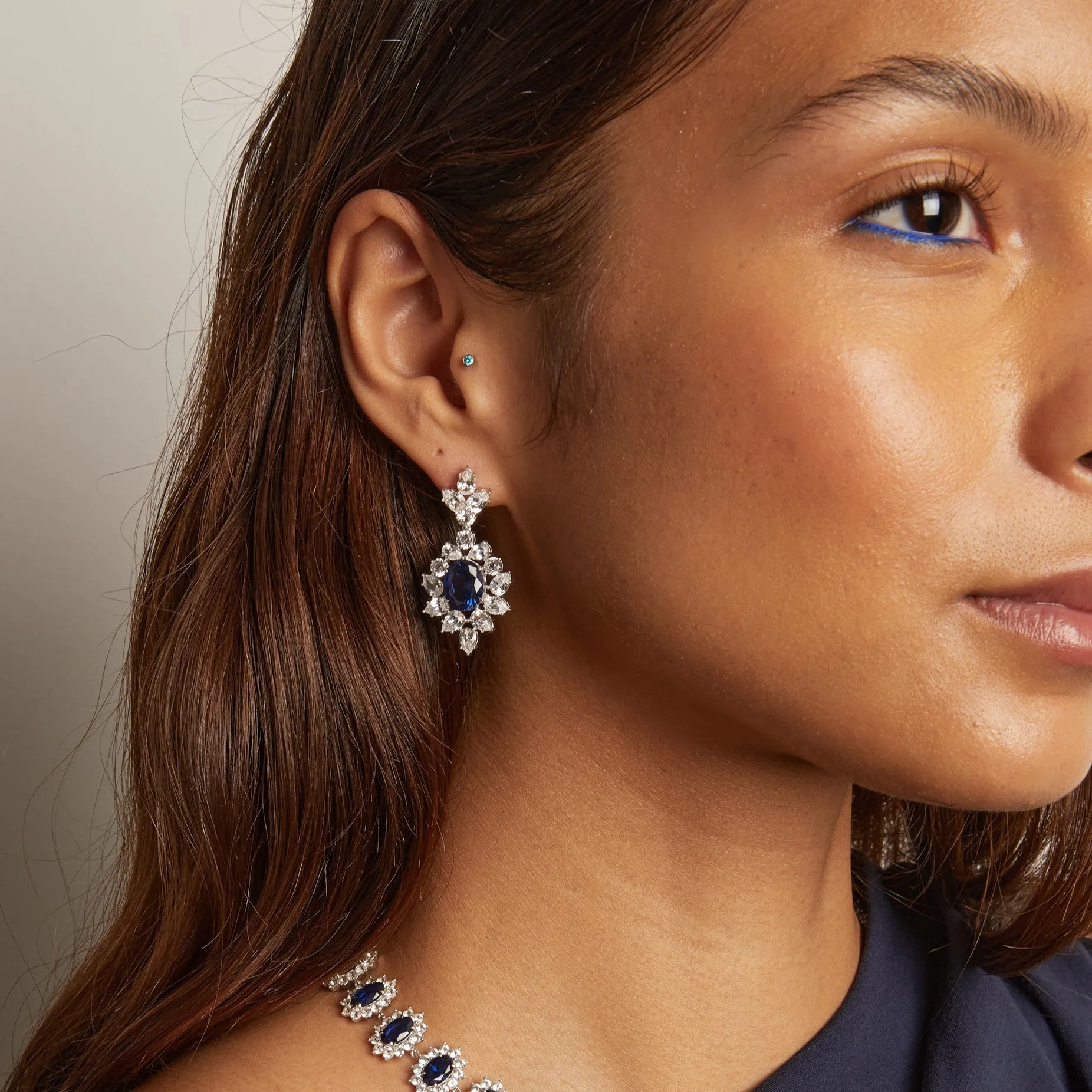 The Diana Drop Earrings sold by Aurate product image thumbnail 5