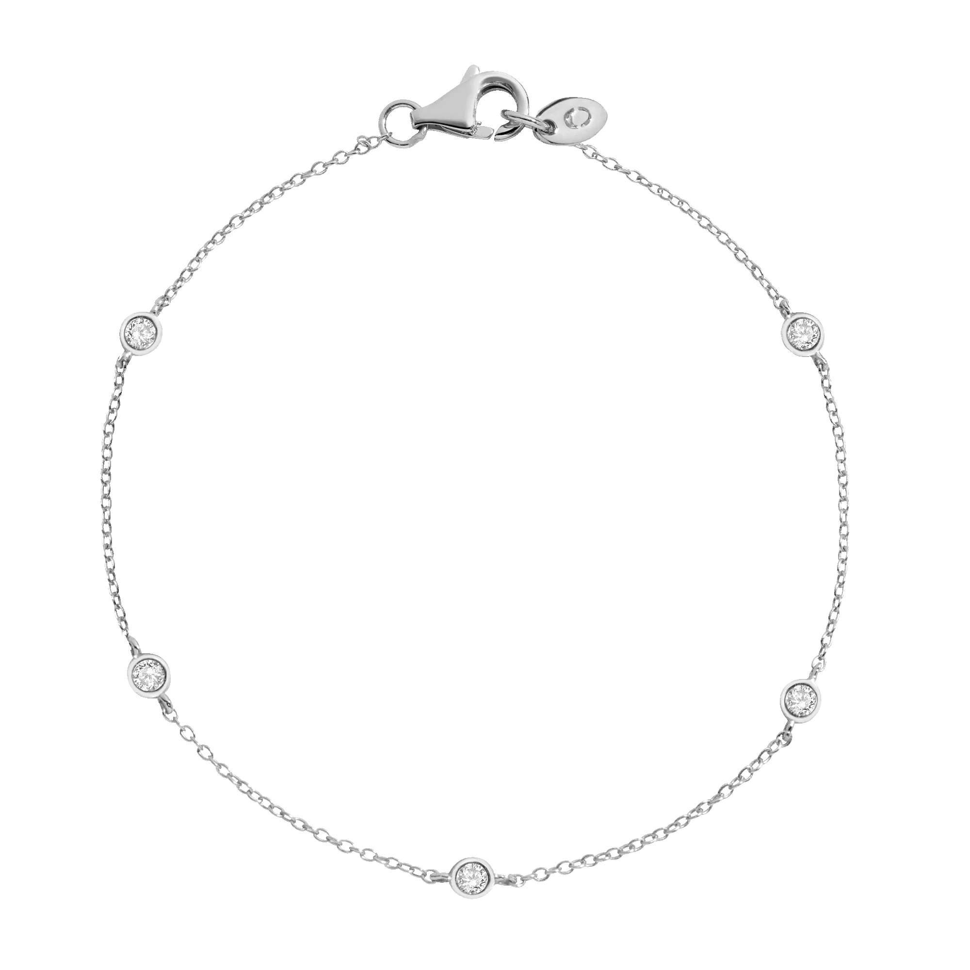 Lab Grown White Sapphire Station Bracelet sold by Aurate product image thumbnail 2