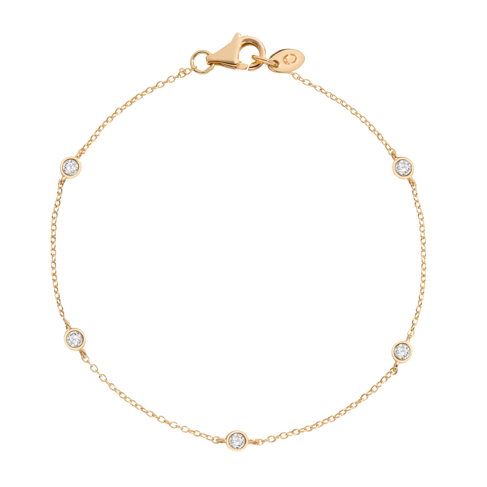 Lab Grown White Sapphire Station Bracelet sold by Aurate