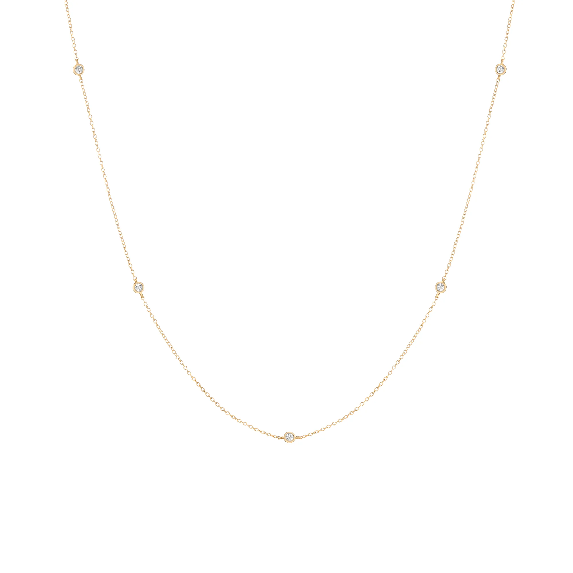Lab Grown Diamond Station Necklace sold by Aurate