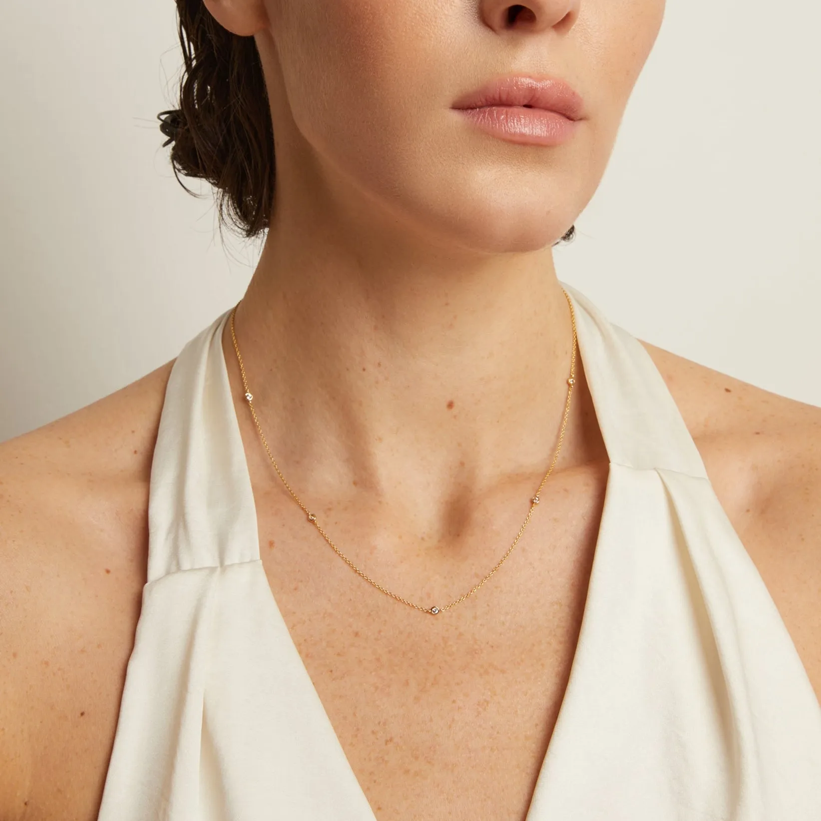 Lab Grown Diamond Station Necklace sold by Aurate product image thumbnail 4