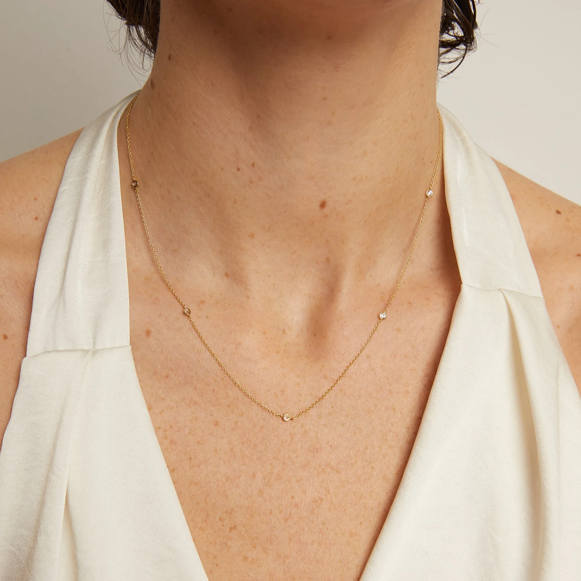 Lab Grown Diamond Station Necklace sold by Aurate product image thumbnail 3