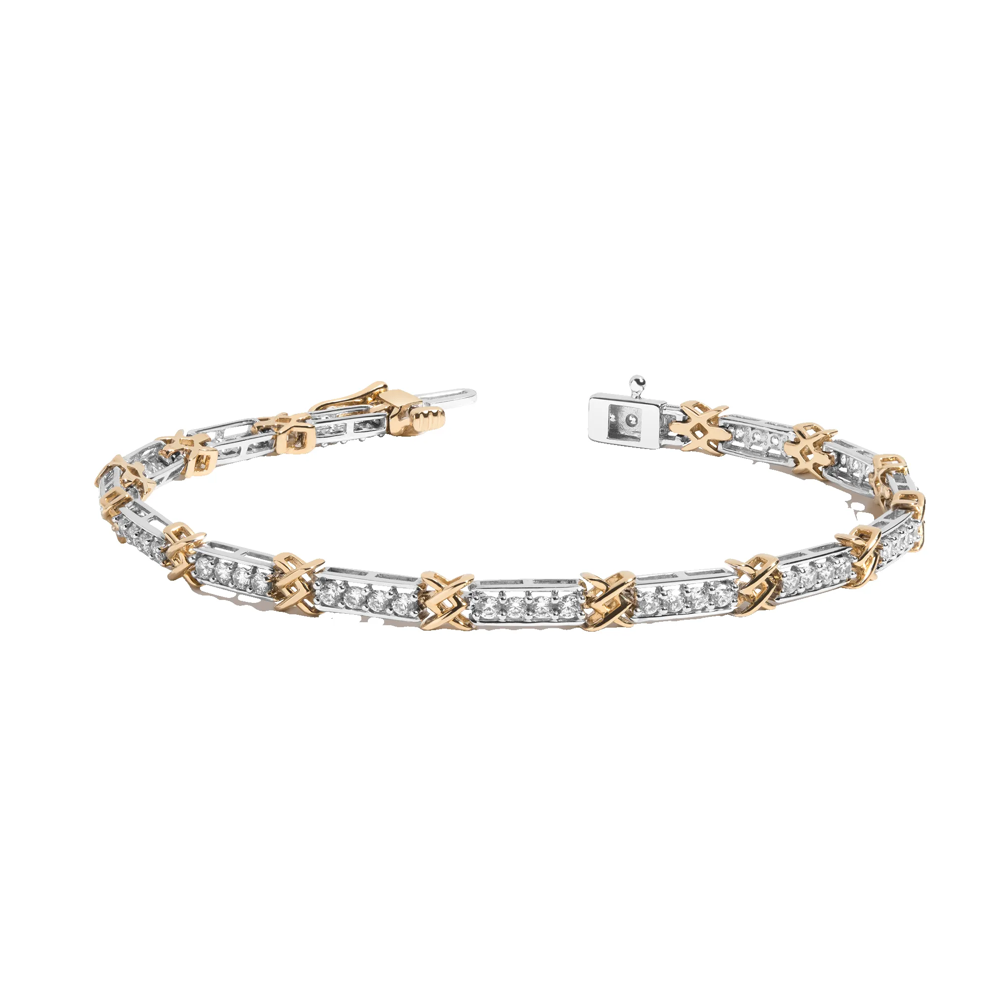 Lab Grown White Sapphire X Tennis Bracelet sold by Aurate