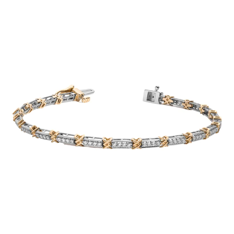 Mini Lab Grown Diamond X Tennis Bracelet sold by Aurate
