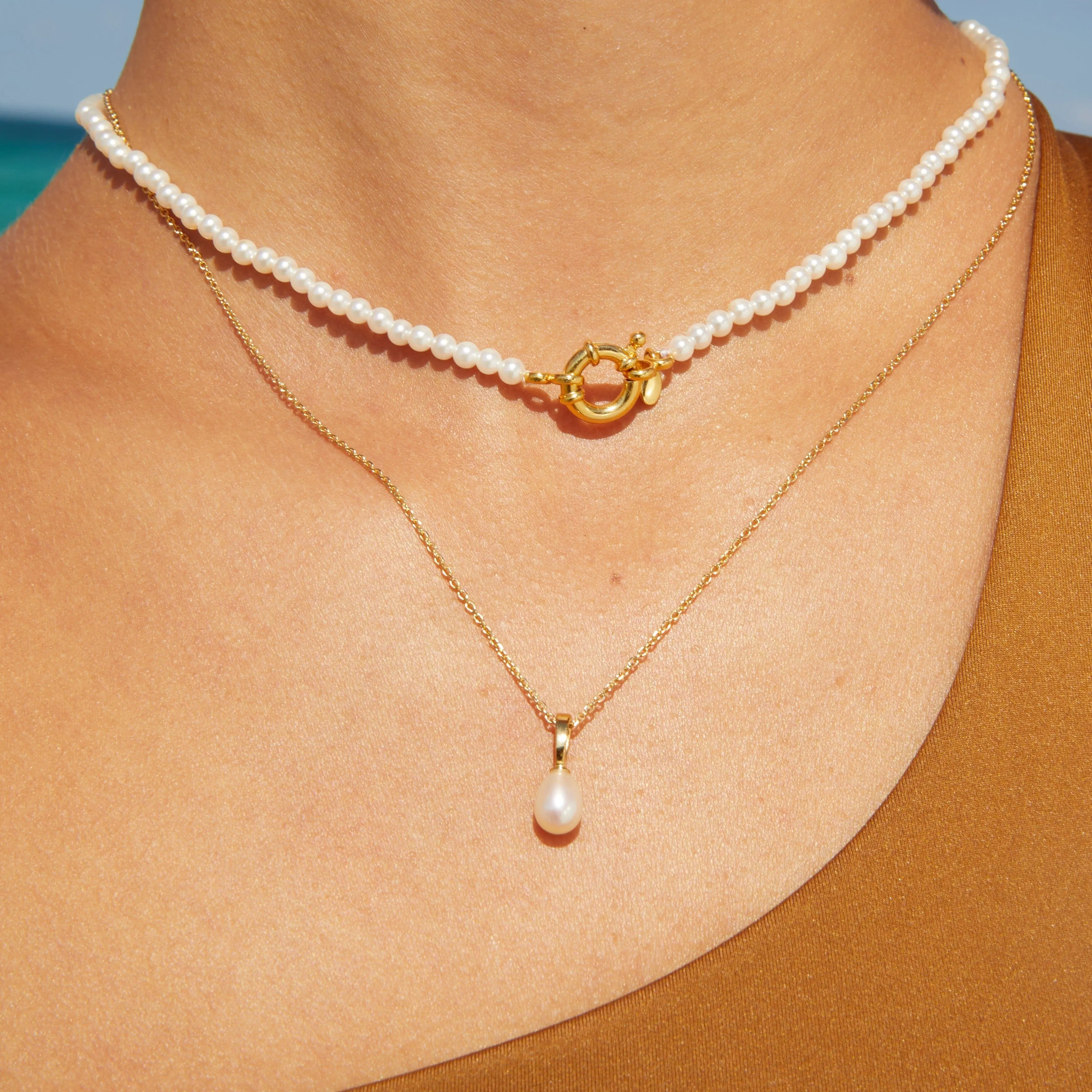 Mini Pearl Drop Necklace sold by Aurate product image thumbnail 5