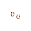 Lab Grown Red Ruby Baguette Huggie Earrings sold by Aurate