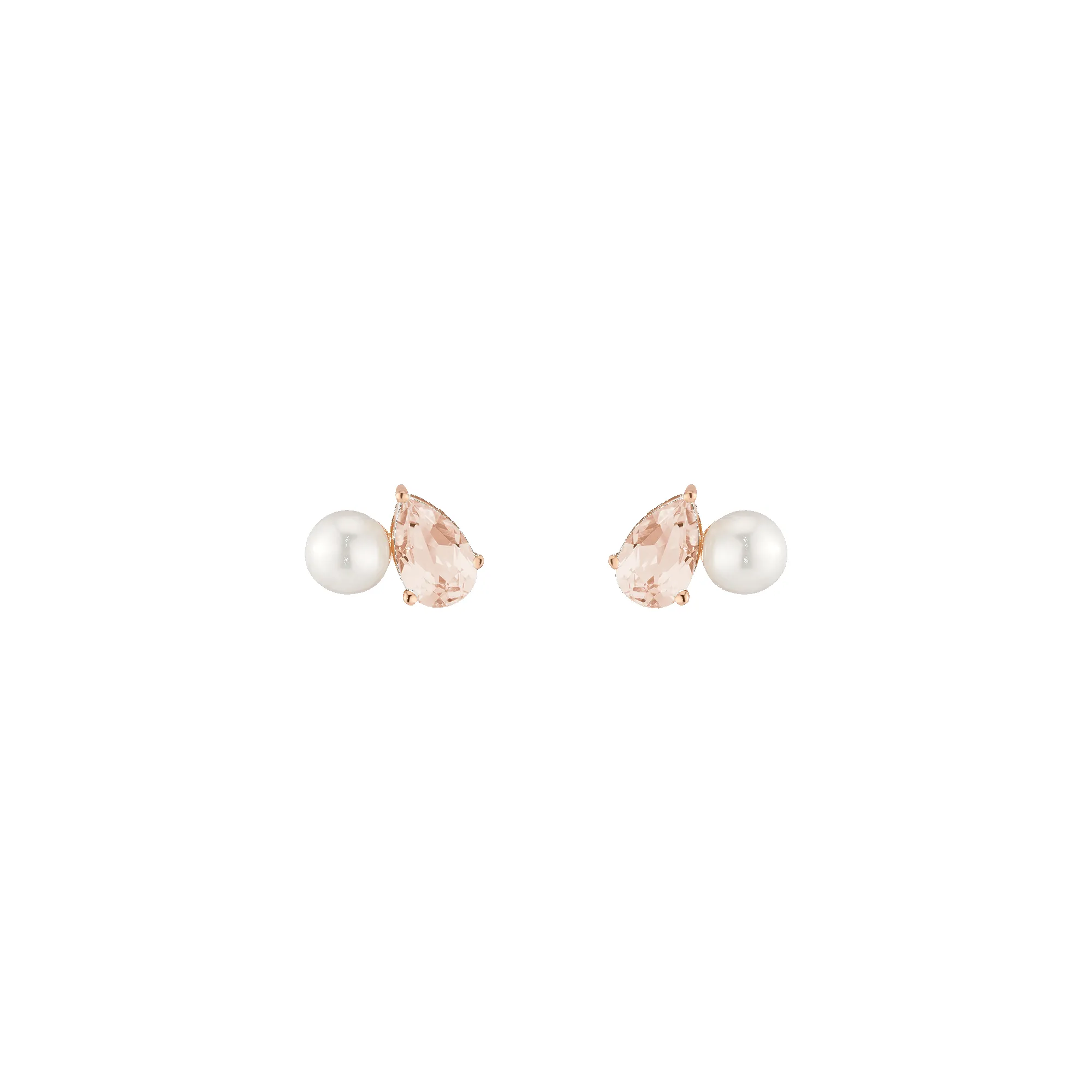 Pearl Toi et Moi Earrings - Morganite sold by Aurate
