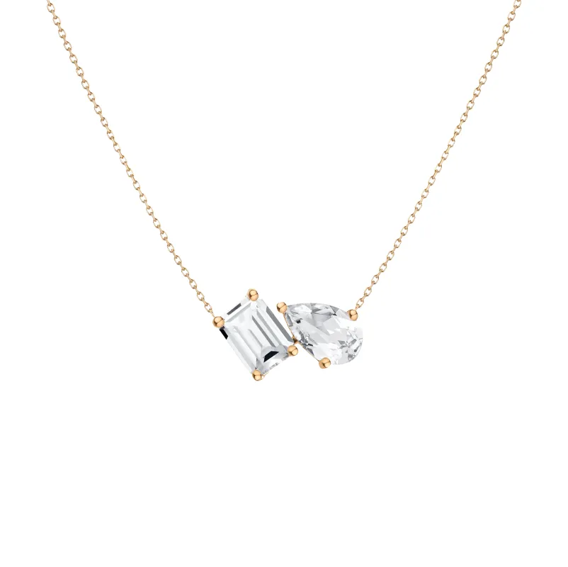 Toi et Moi Gemstone Heirloom Necklace - Amethyst & Blue Sapphire sold by Aurate