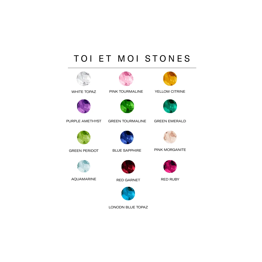 Toi et Moi Gemstone Classic Ring - White Topaz & Green Emerald sold by Aurate product image thumbnail 2