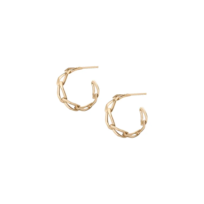 Open Link Gold Hoop Earrings sold by Aurate