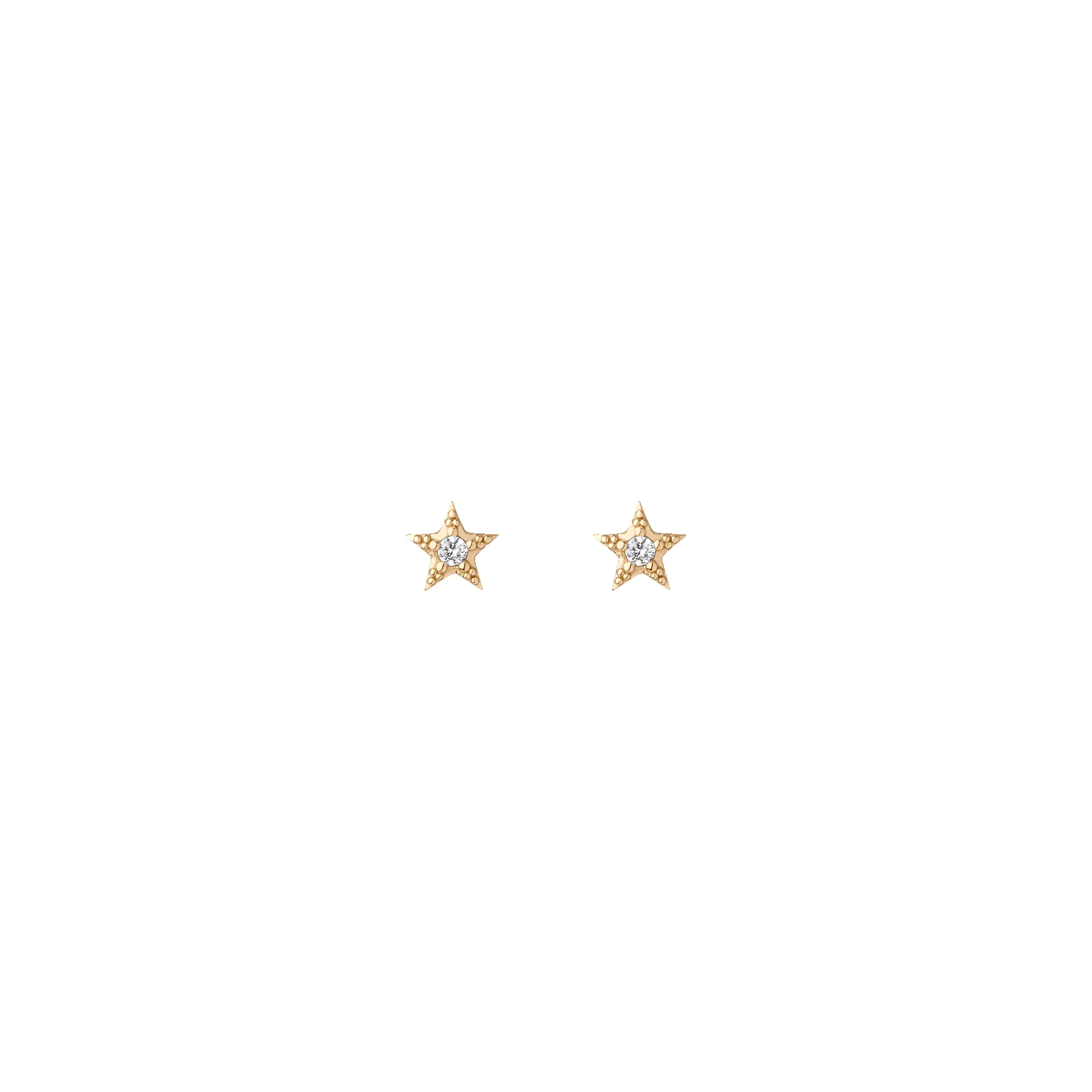 Lab Grown White Sapphire Star Stud Earrings sold by Aurate