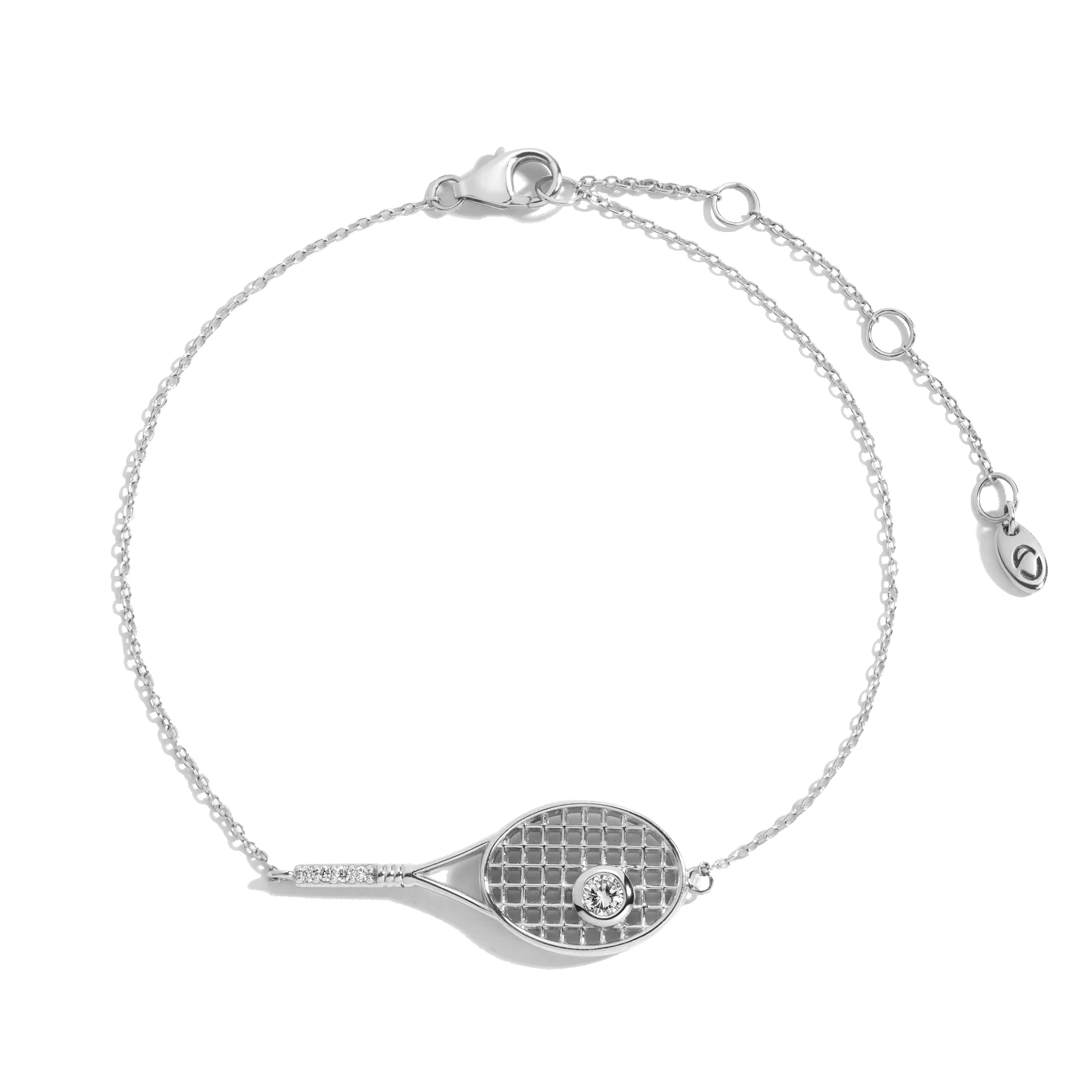 Lab Grown White Sapphire Tennis Racket Bracelet sold by Aurate product image thumbnail 3