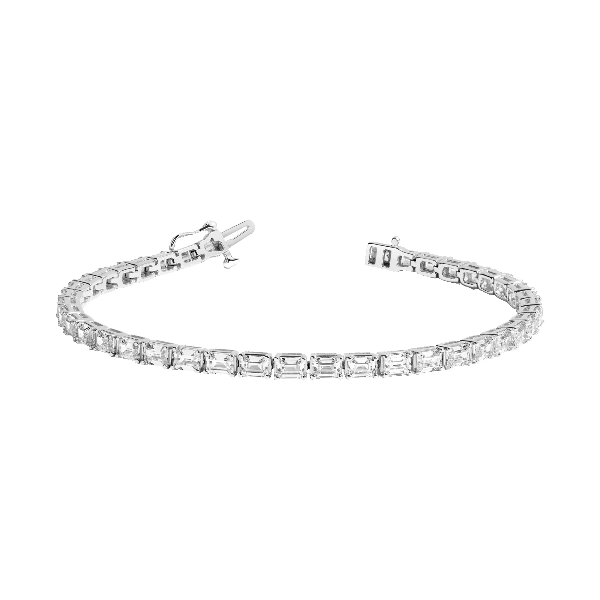 Lab Grown Diamond Emerald Tennis Bracelet sold by Aurate