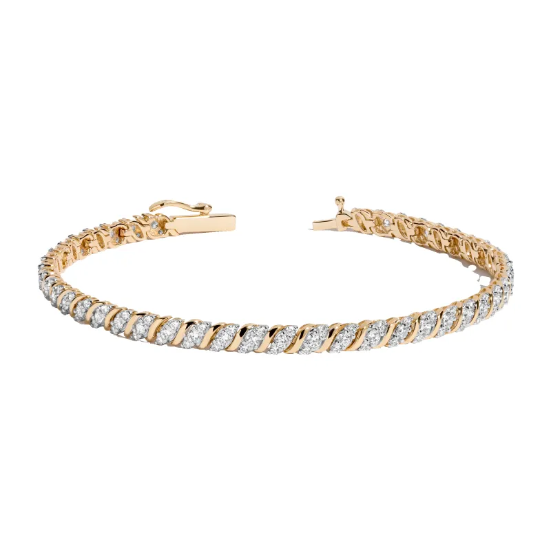 Lab Grown Diamond Triple 'S' Estate Tennis Bracelet sold by Aurate