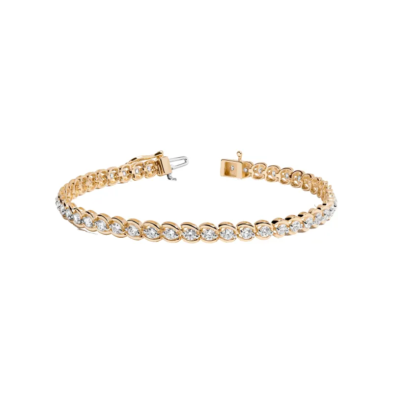 Lab Grown Diamond Bezel Estate Tennis Bracelet sold by Aurate