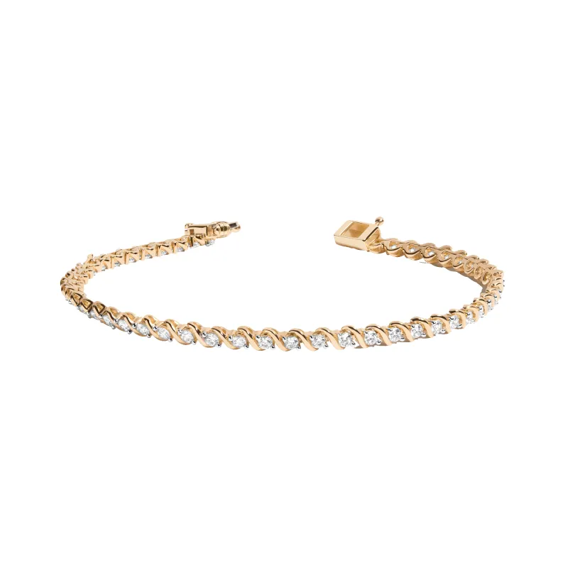 Lab Grown Diamond 'S' Estate Tennis Bracelet sold by Aurate