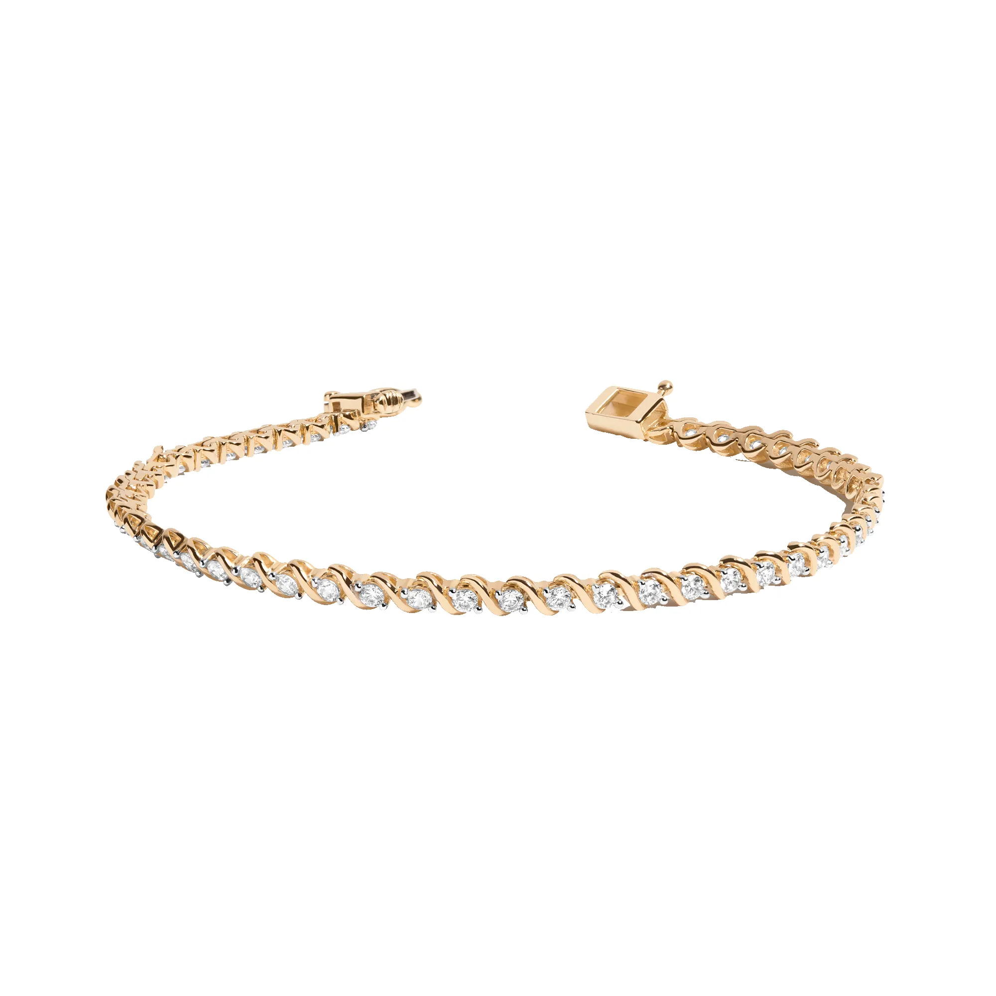 Lab Grown Diamond 'S' Estate Tennis Bracelet sold by Aurate