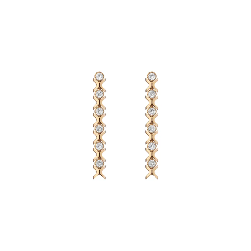 Bold Lab Grown White Sapphire X Estate Tennis Earrings sold by Aurate
