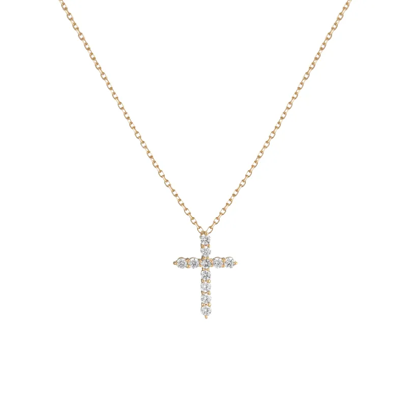 Lab Grown Diamond Cross Necklace sold by Aurate