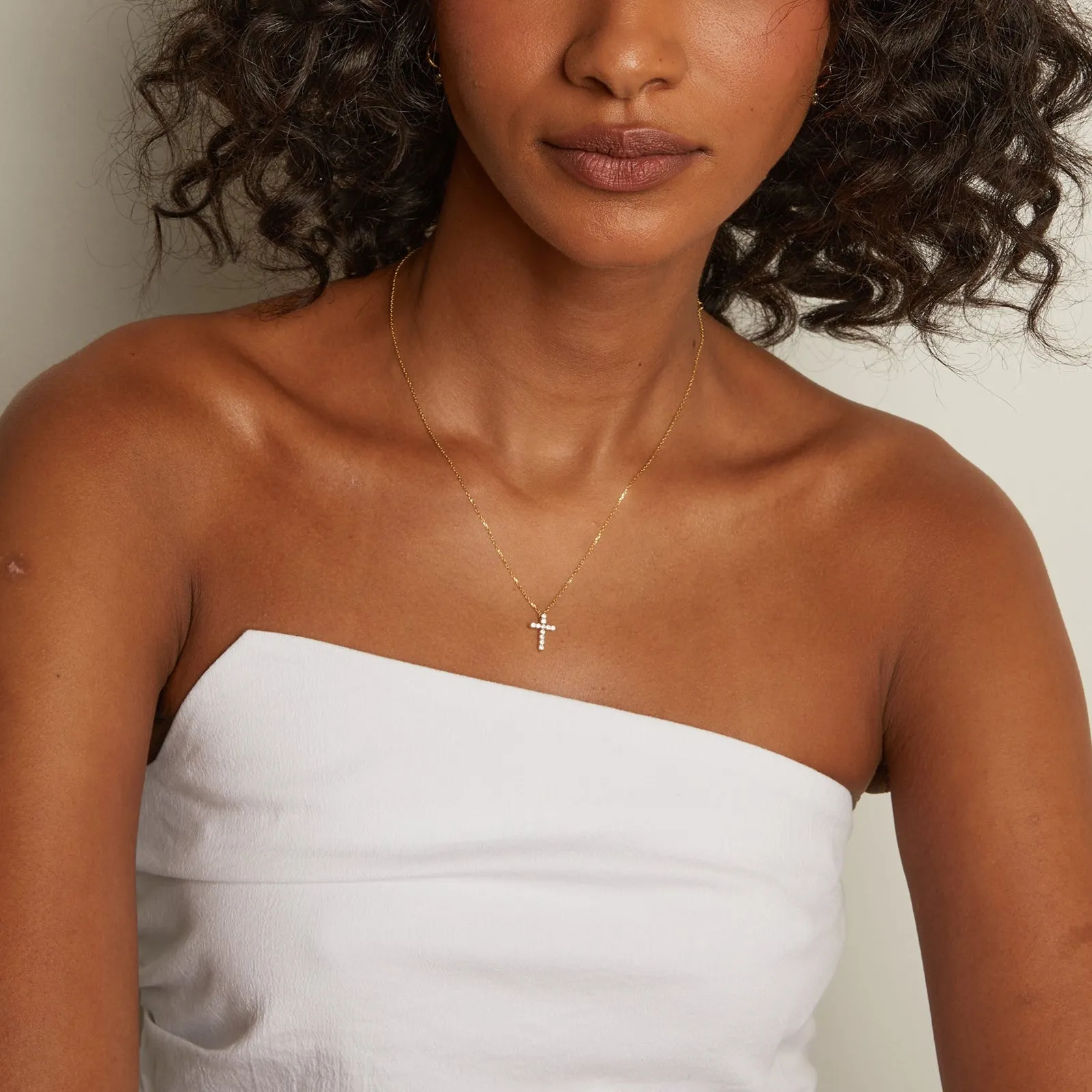 Lab Grown Diamond Cross Necklace sold by Aurate product image thumbnail 4