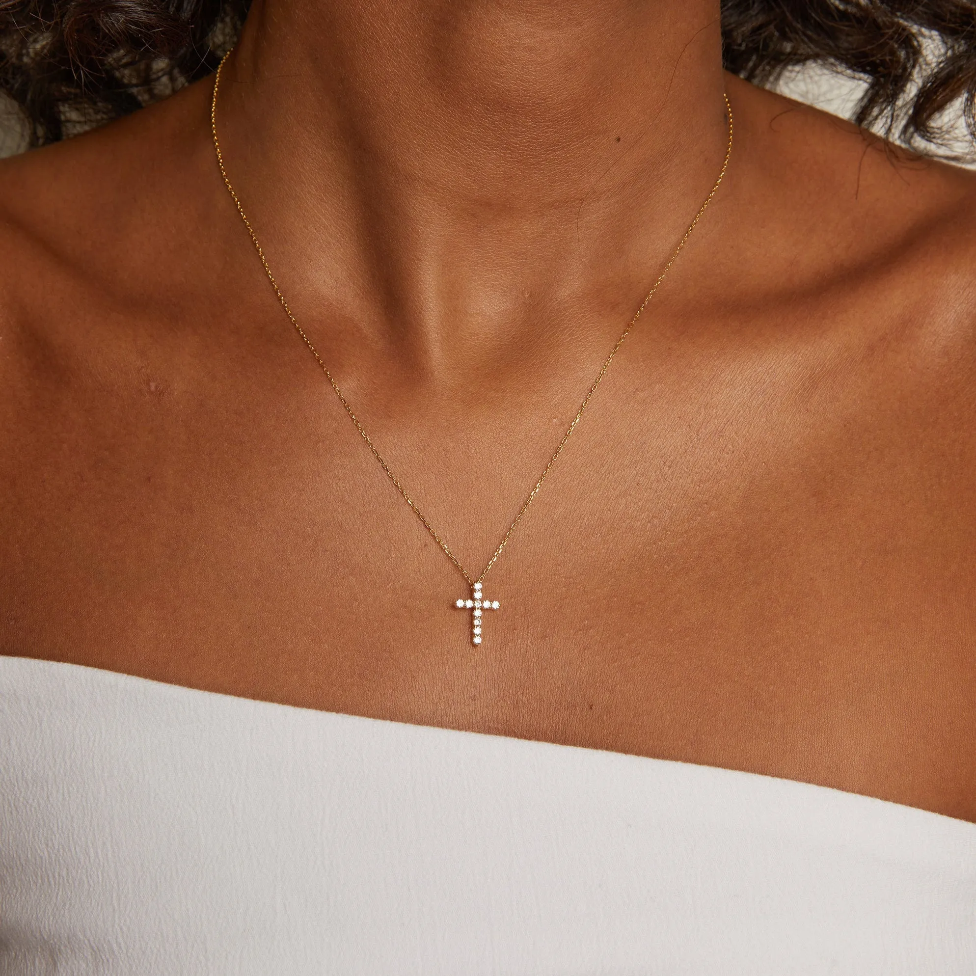 Lab Grown Diamond Cross Necklace sold by Aurate product image thumbnail 3