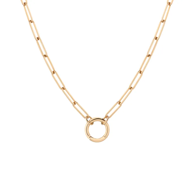 Paperclip Chain Charm Necklace sold by Aurate