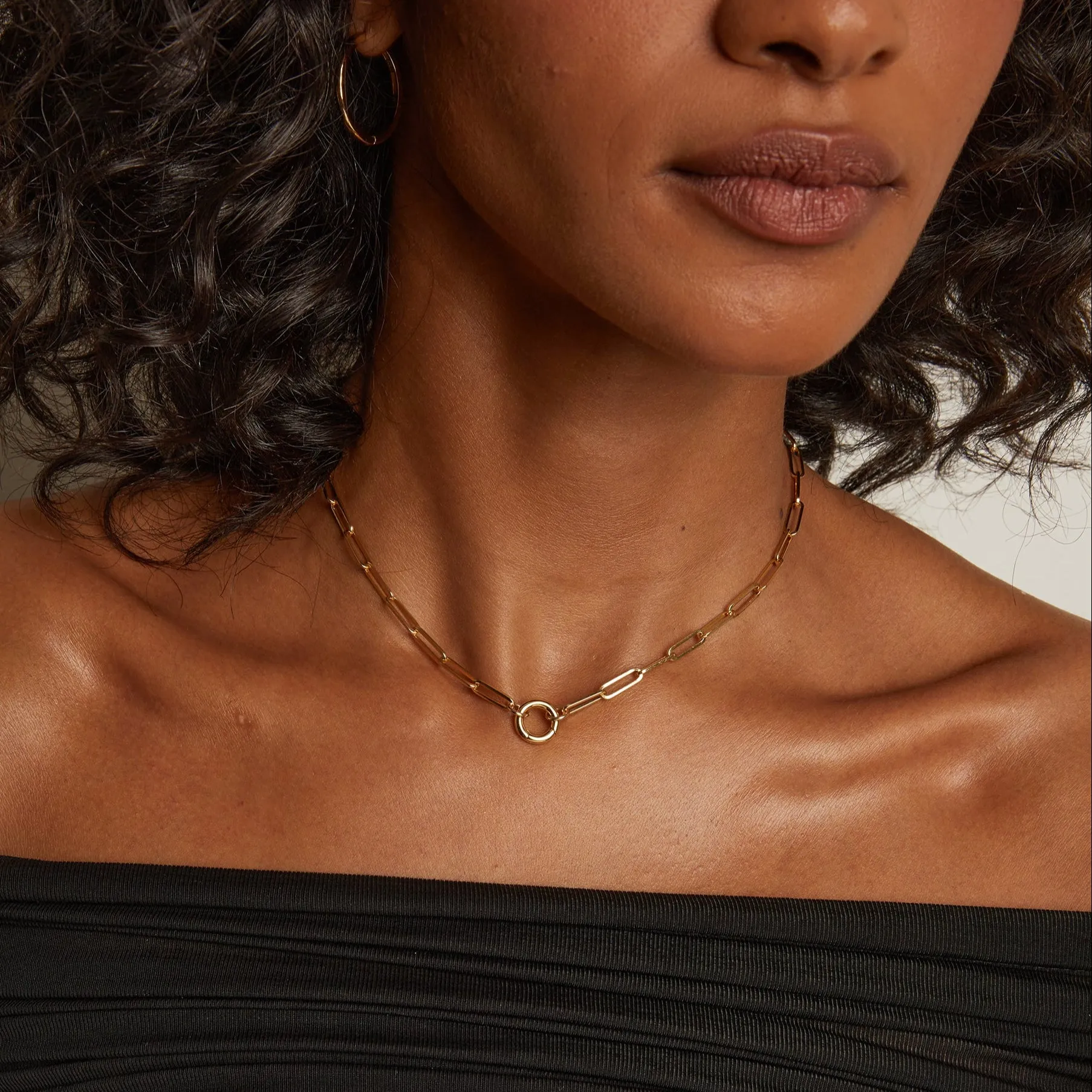 Paperclip Chain Charm Necklace sold by Aurate product image thumbnail 5