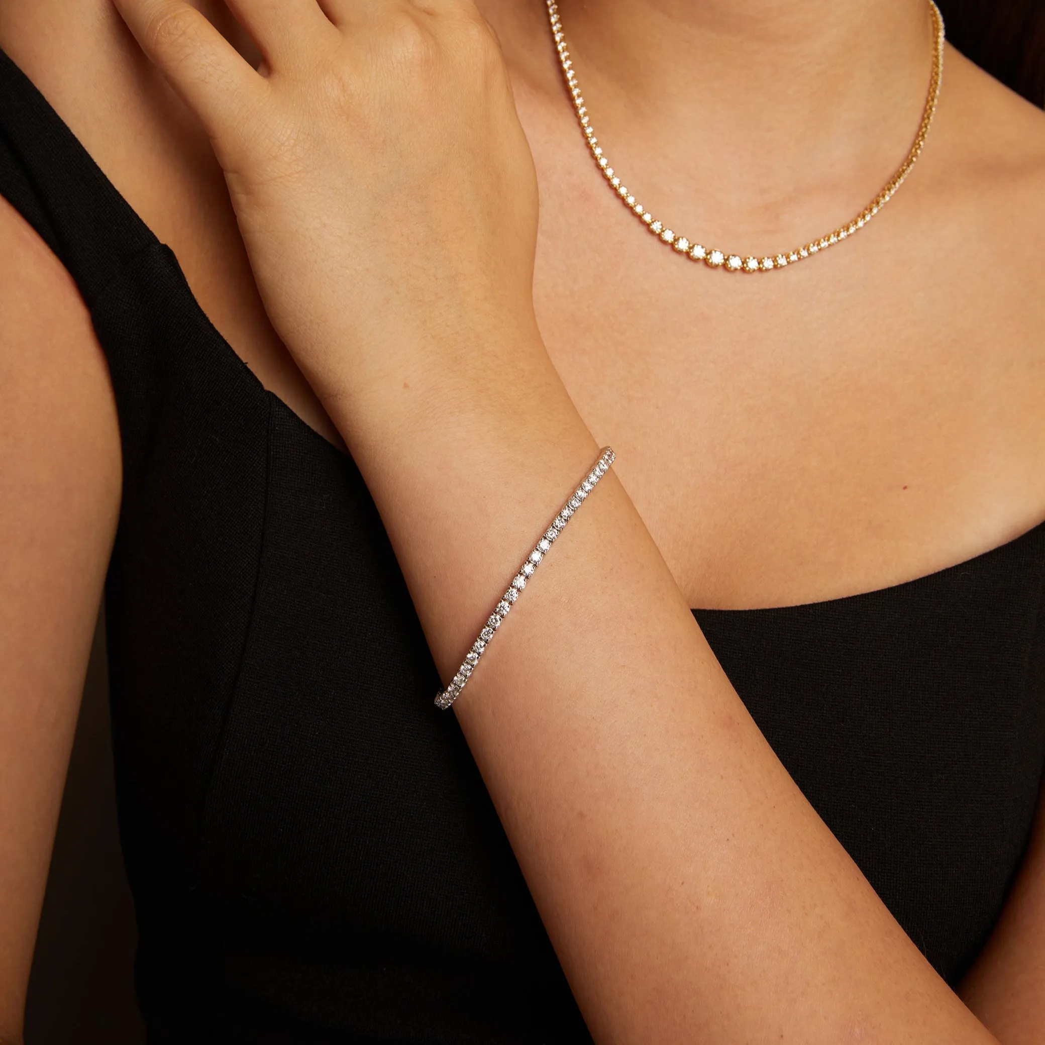 4ct Lab Grown Diamond Tennis Bracelet sold by Aurate product image thumbnail 4