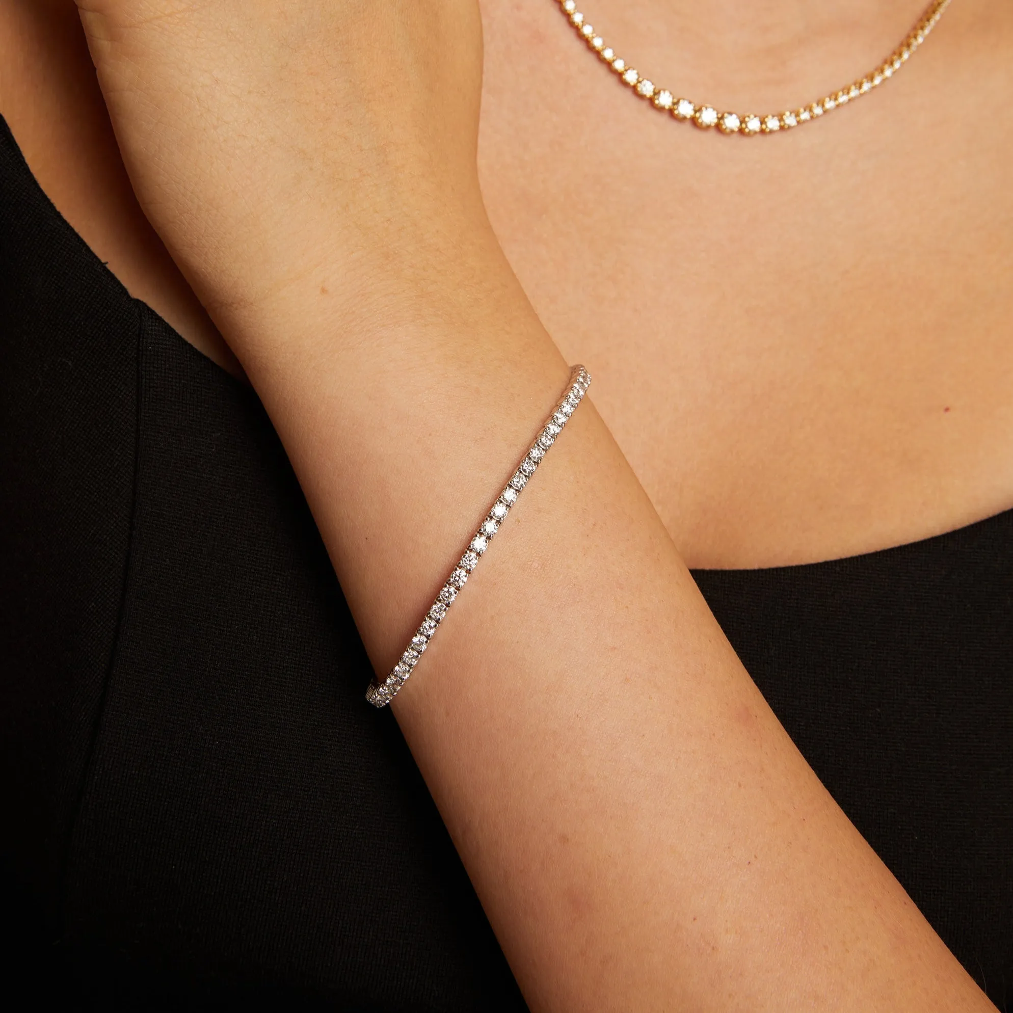 4ct Lab Grown Diamond Tennis Bracelet sold by Aurate product image thumbnail 3