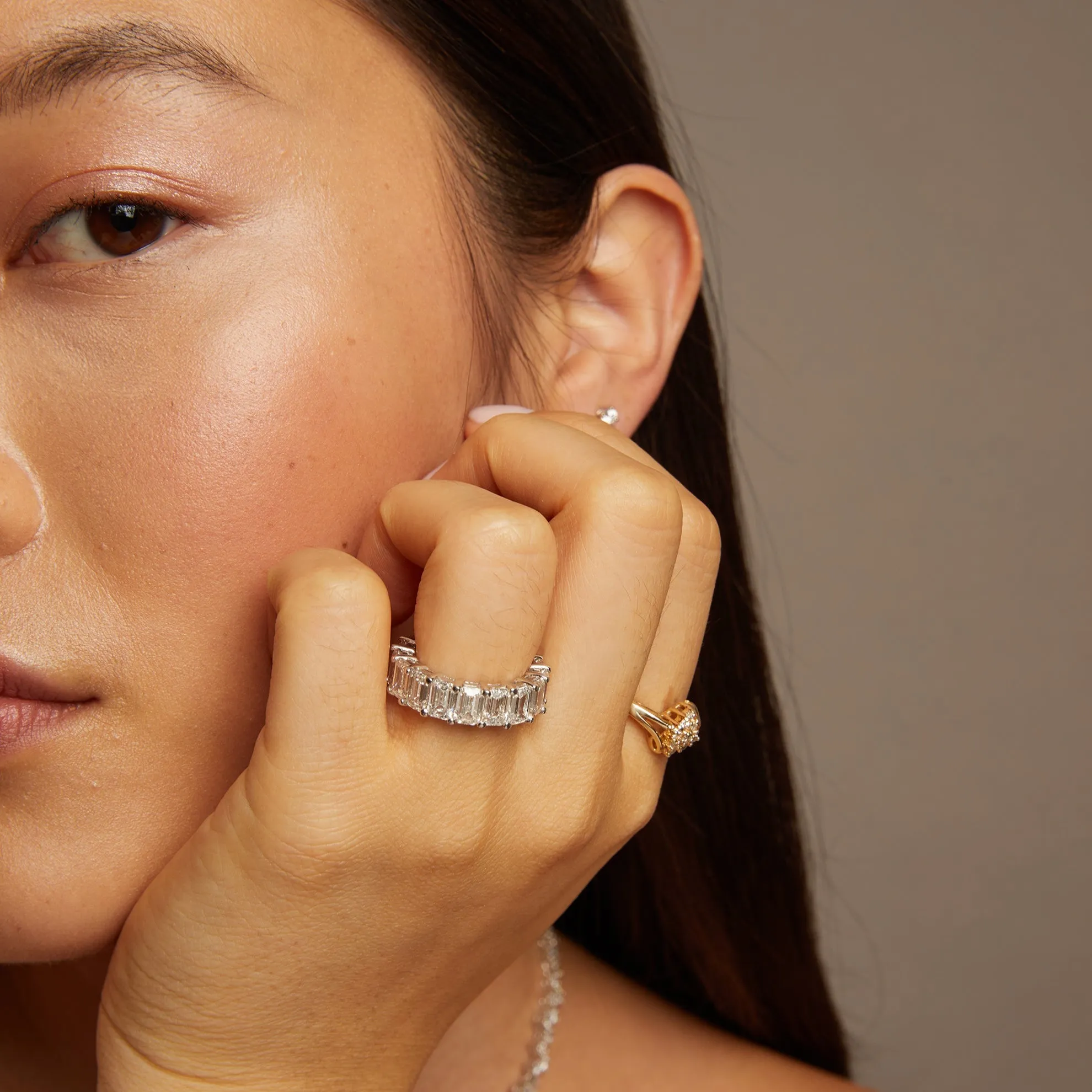 10ct Lab Grown Diamond Emerald Cut Ring sold by Aurate product image thumbnail 2