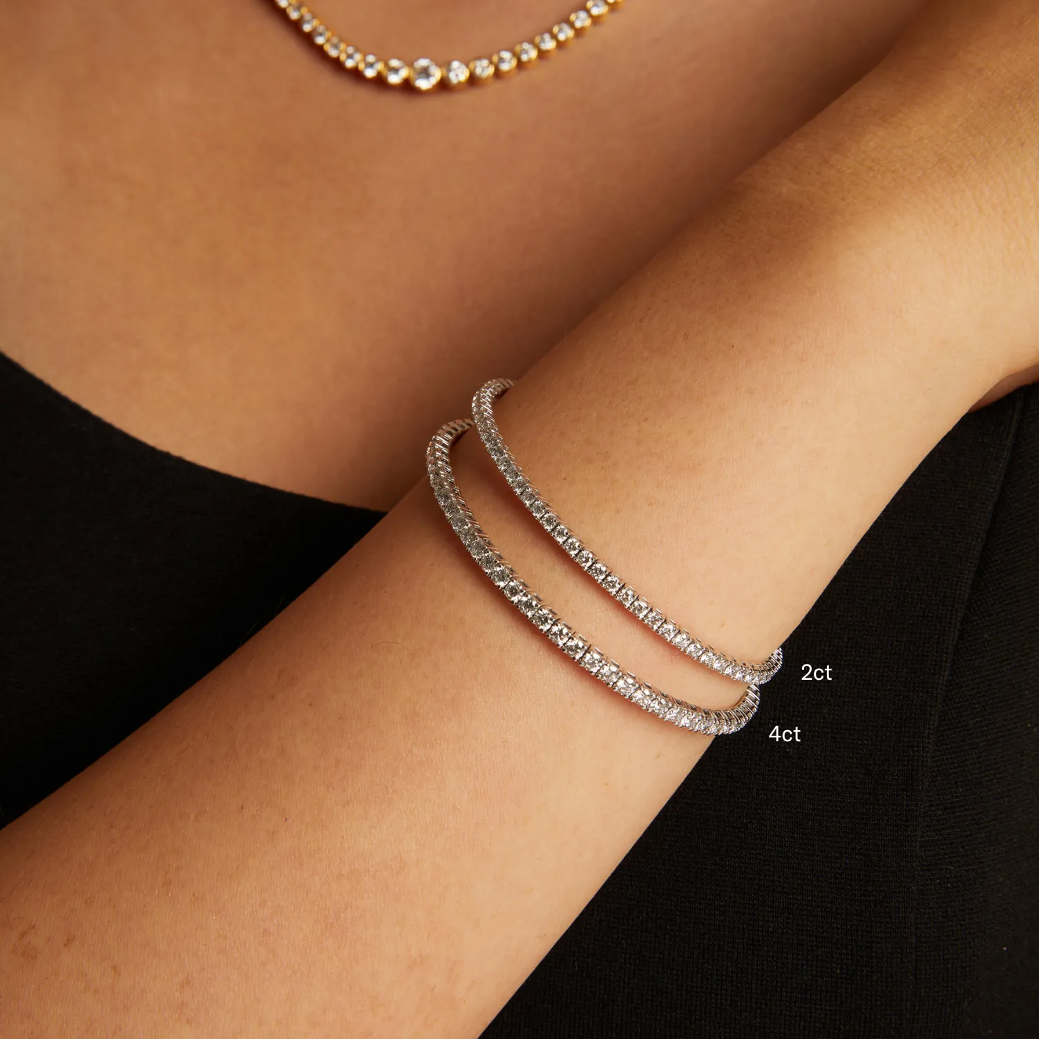 4ct Lab Grown Diamond Flex Tennis Bracelet sold by Aurate product image thumbnail 2