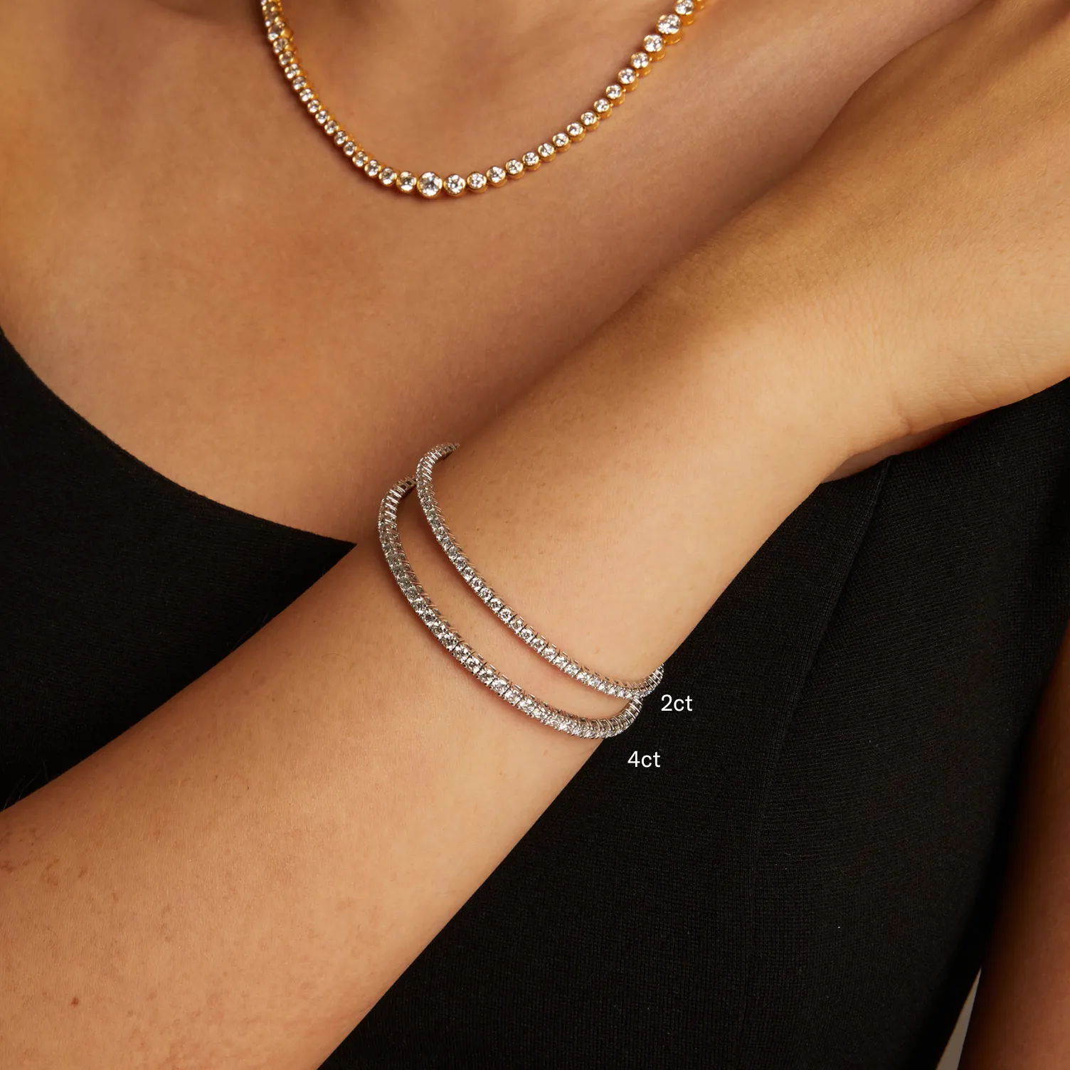 4ct Lab Grown Diamond Flex Tennis Bracelet sold by Aurate product image thumbnail 3