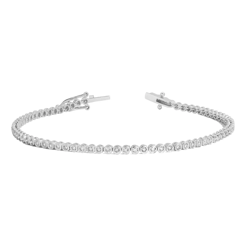 2.5ct Lab Grown Diamond Bezel Tennis Bracelet sold by Aurate