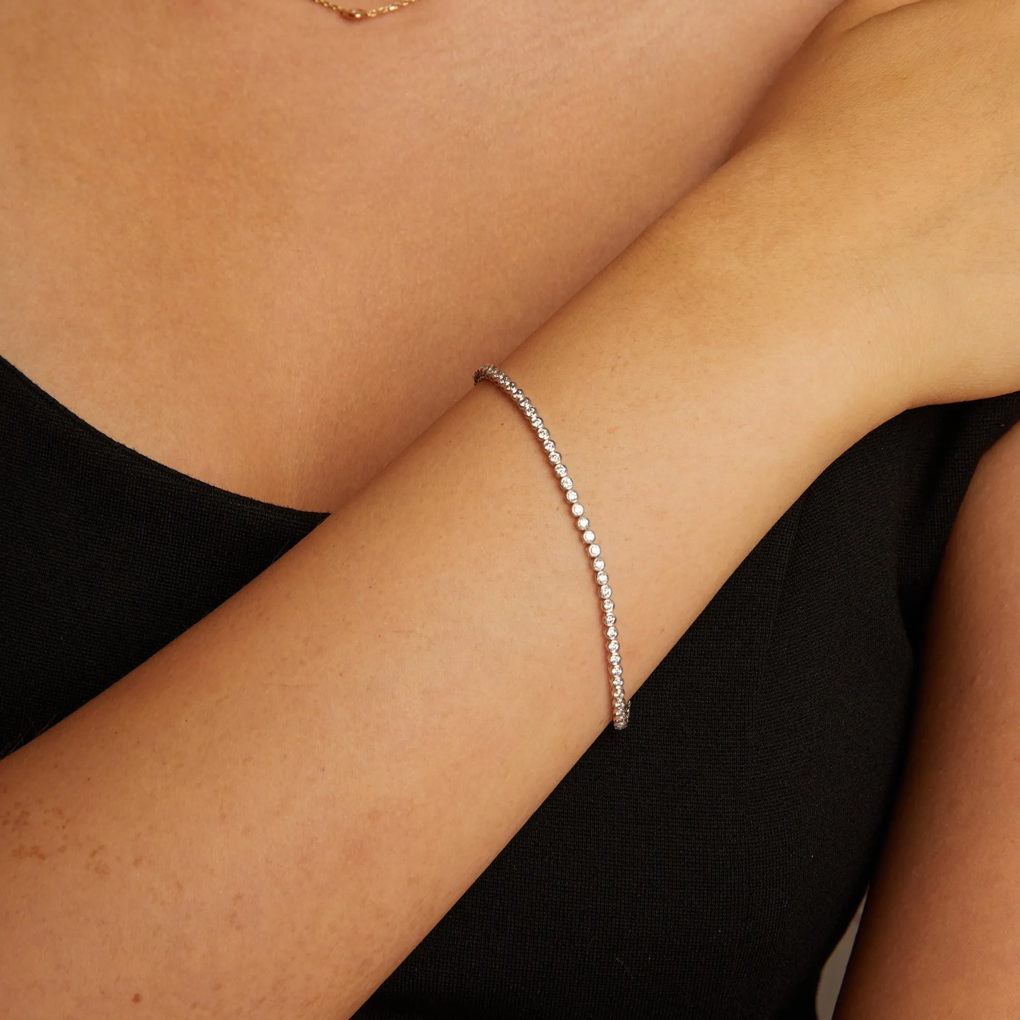 2.5ct Lab Grown Diamond Bezel Tennis Bracelet sold by Aurate product image thumbnail 2