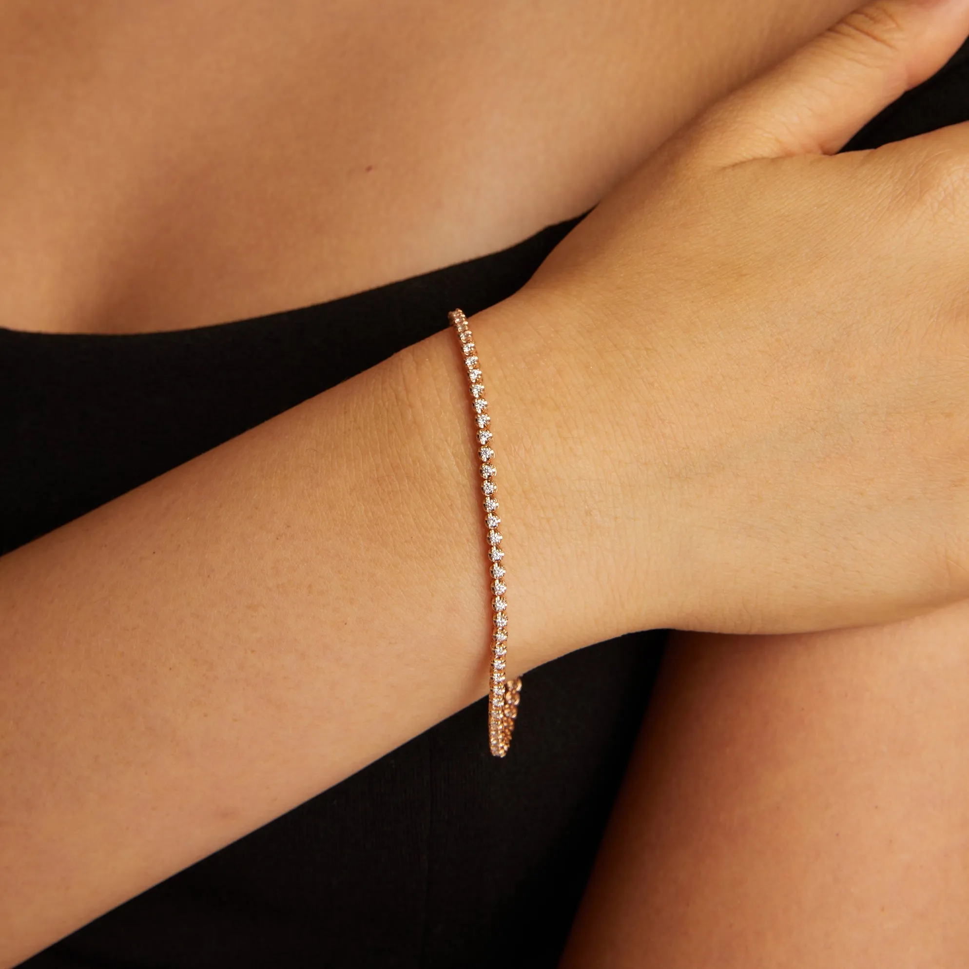 1ct Lab Grown Diamond Cupcake Tennis Bracelet sold by Aurate product image thumbnail 2