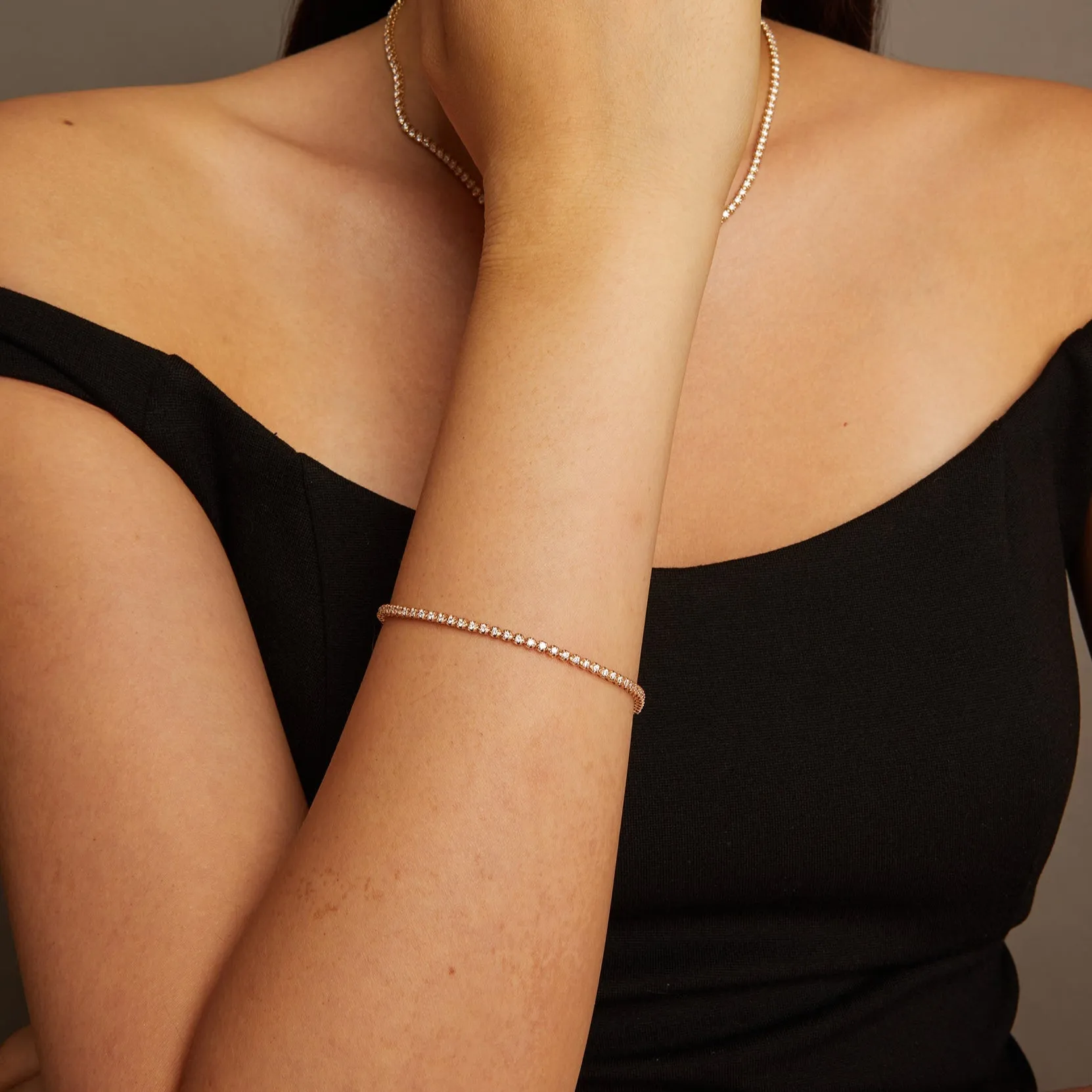 1ct Lab Grown Diamond Cupcake Tennis Bracelet sold by Aurate product image thumbnail 5