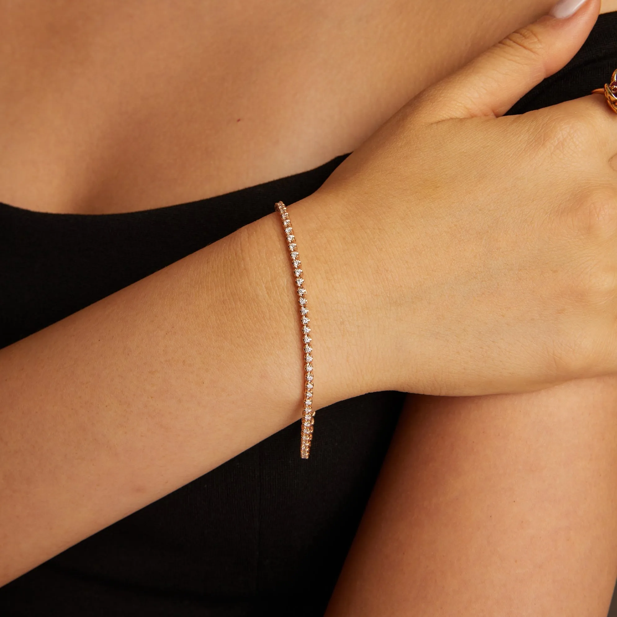 1ct Lab Grown Diamond Cupcake Tennis Bracelet sold by Aurate product image thumbnail 3