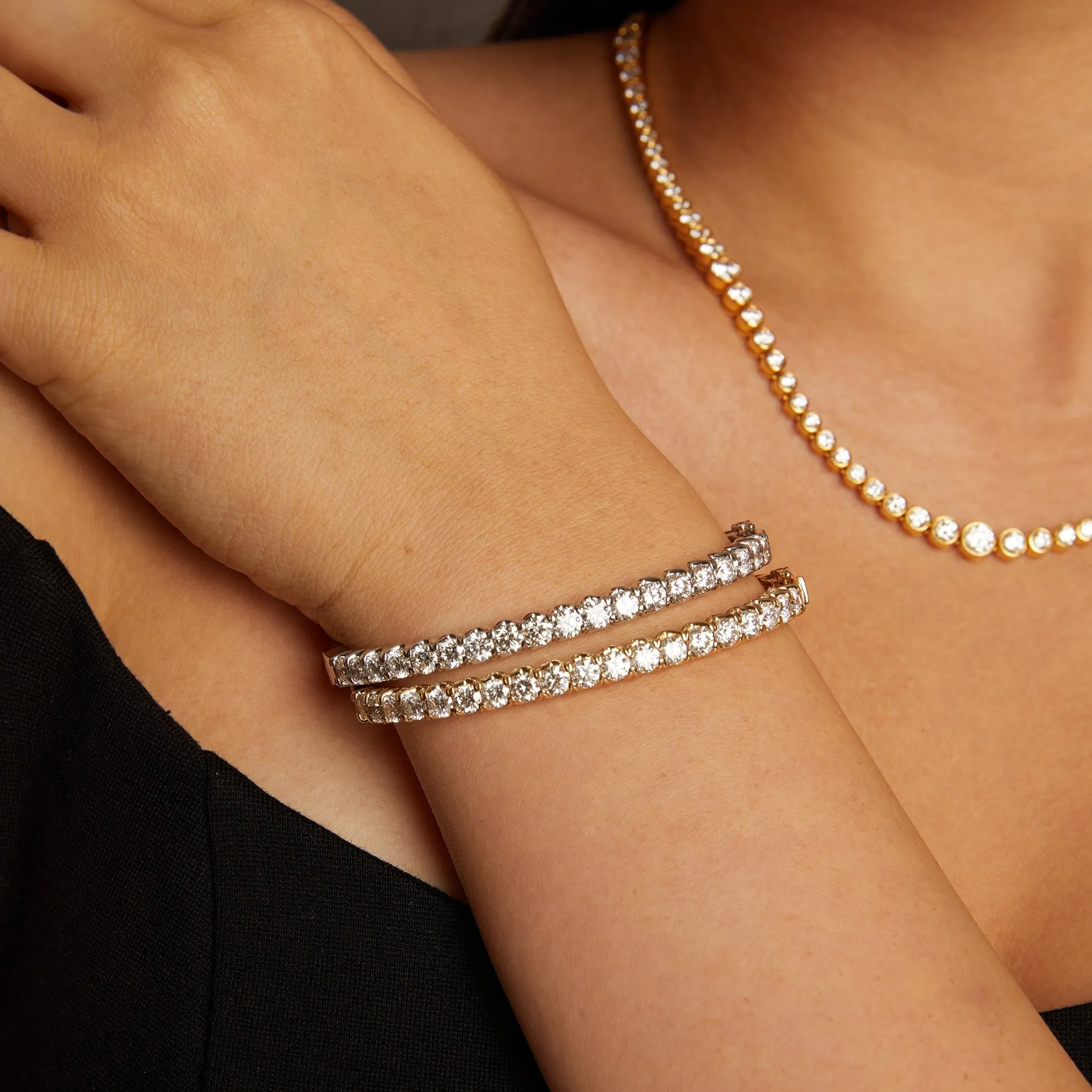 10ct Lab Grown Diamond Hinged Tennis Bracelet sold by Aurate product image thumbnail 5