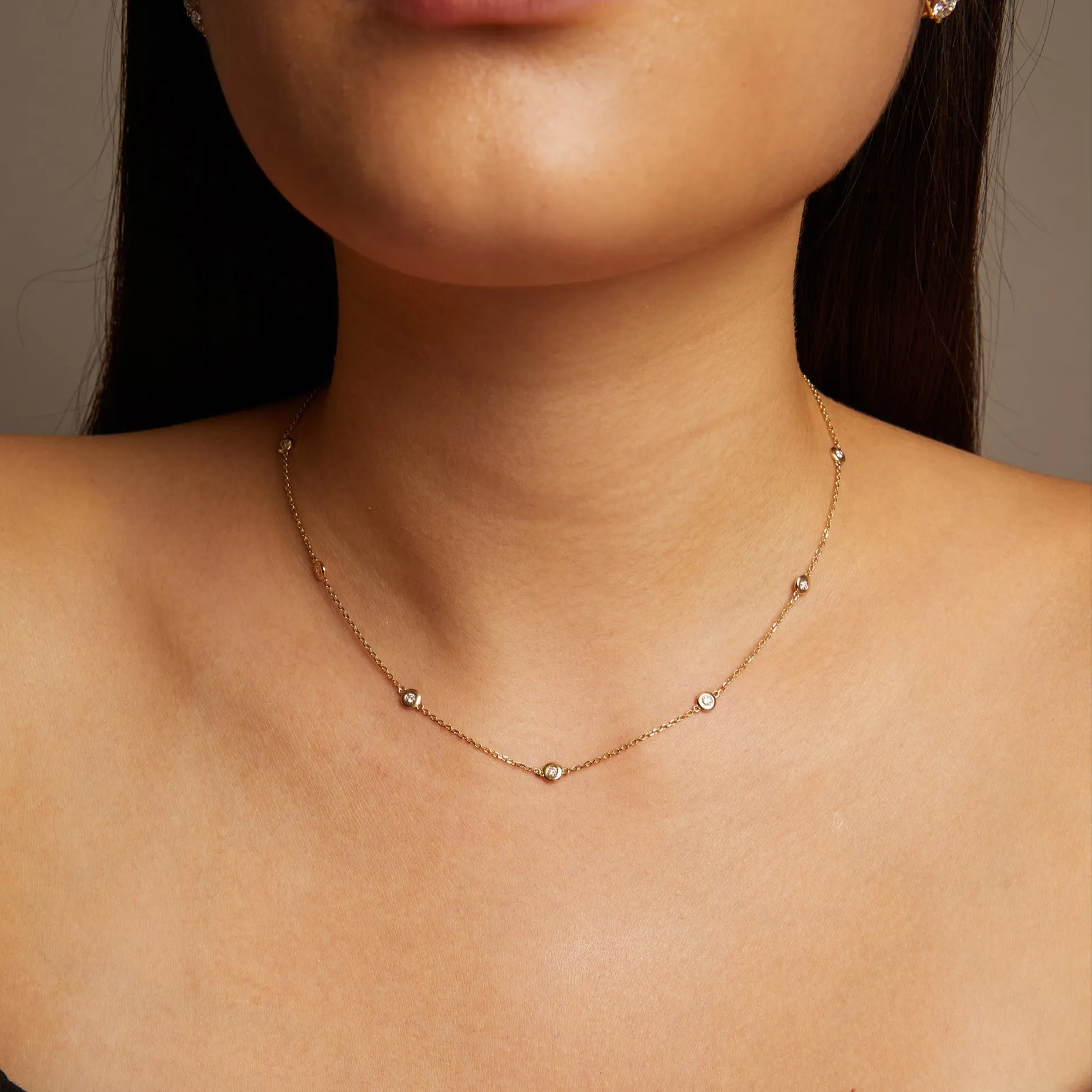 Bold Lab Grown Diamond Station Necklace sold by Aurate product image thumbnail 4