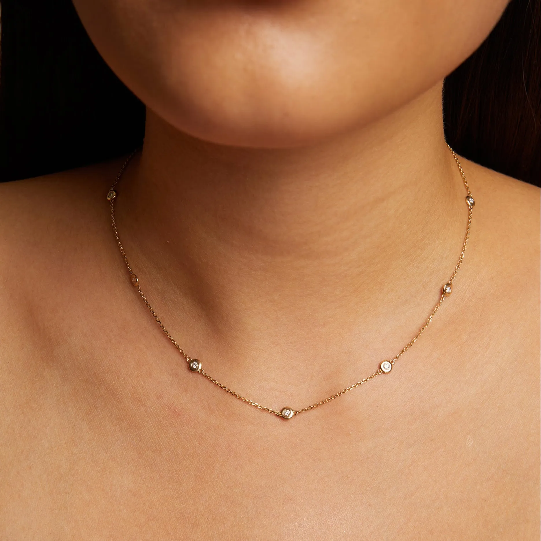 Bold Lab Grown Diamond Station Necklace sold by Aurate product image thumbnail 2