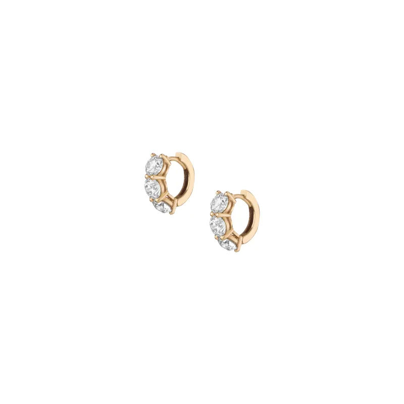Round Lab Grown Diamond Huggie Earrings sold by Aurate