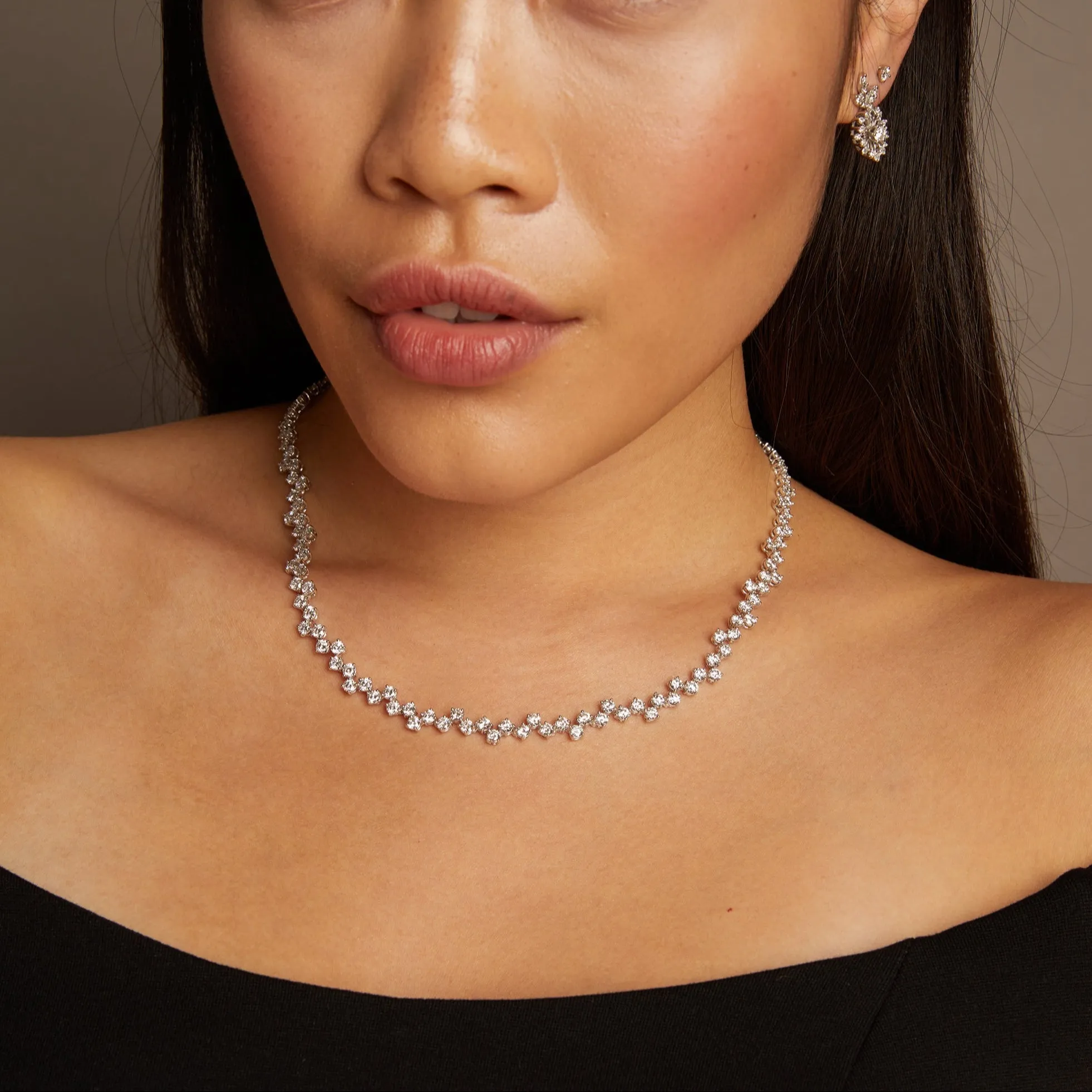 16ct Floating Lab Grown Diamond Tennis Necklace sold by Aurate product image thumbnail 5